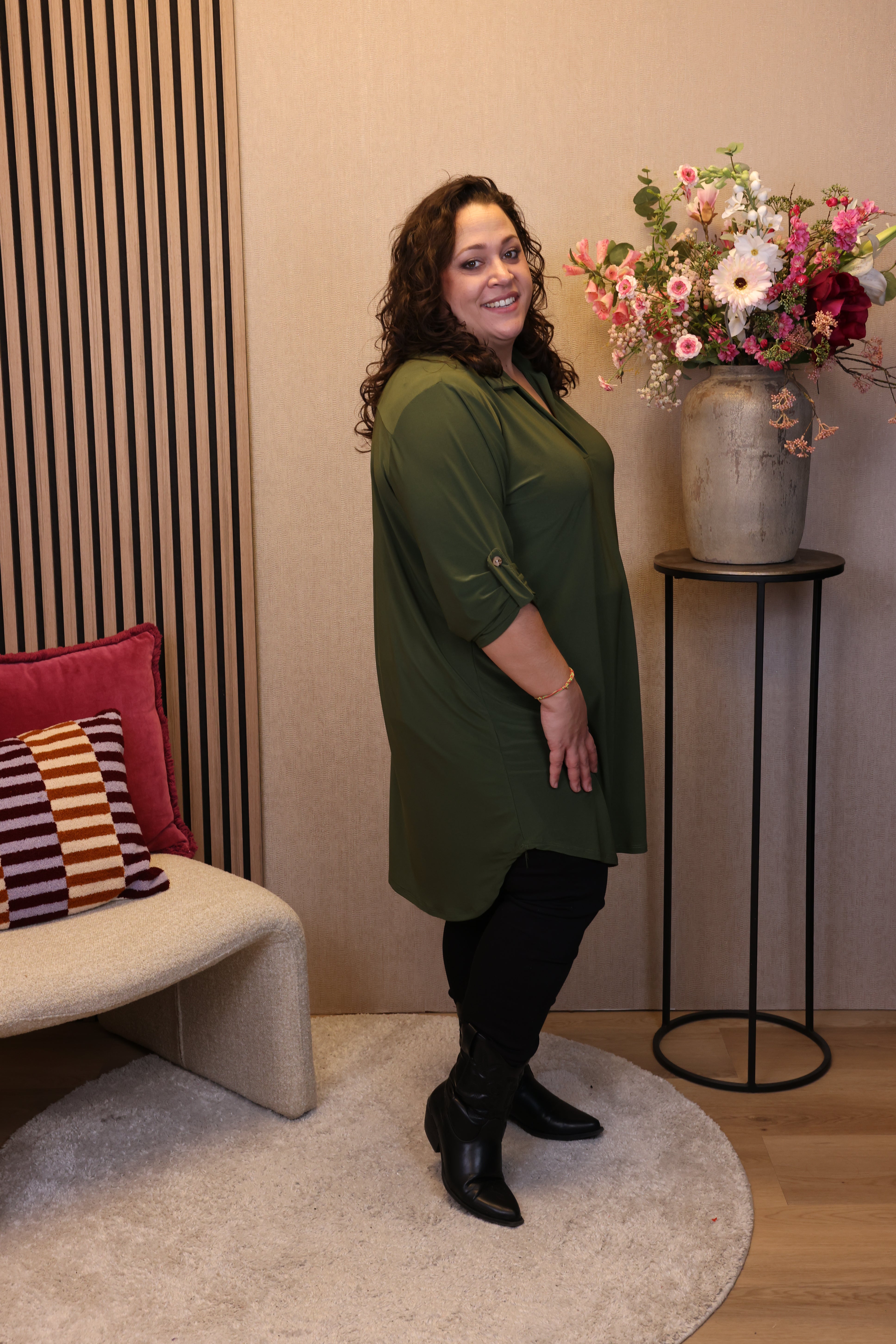 Dora | Bluse schwarz Langarm 52 bis 58