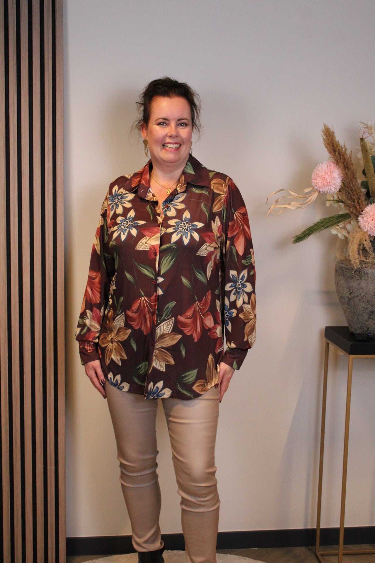 Liora | Blouse met knoopjes roze 48 t/m 52