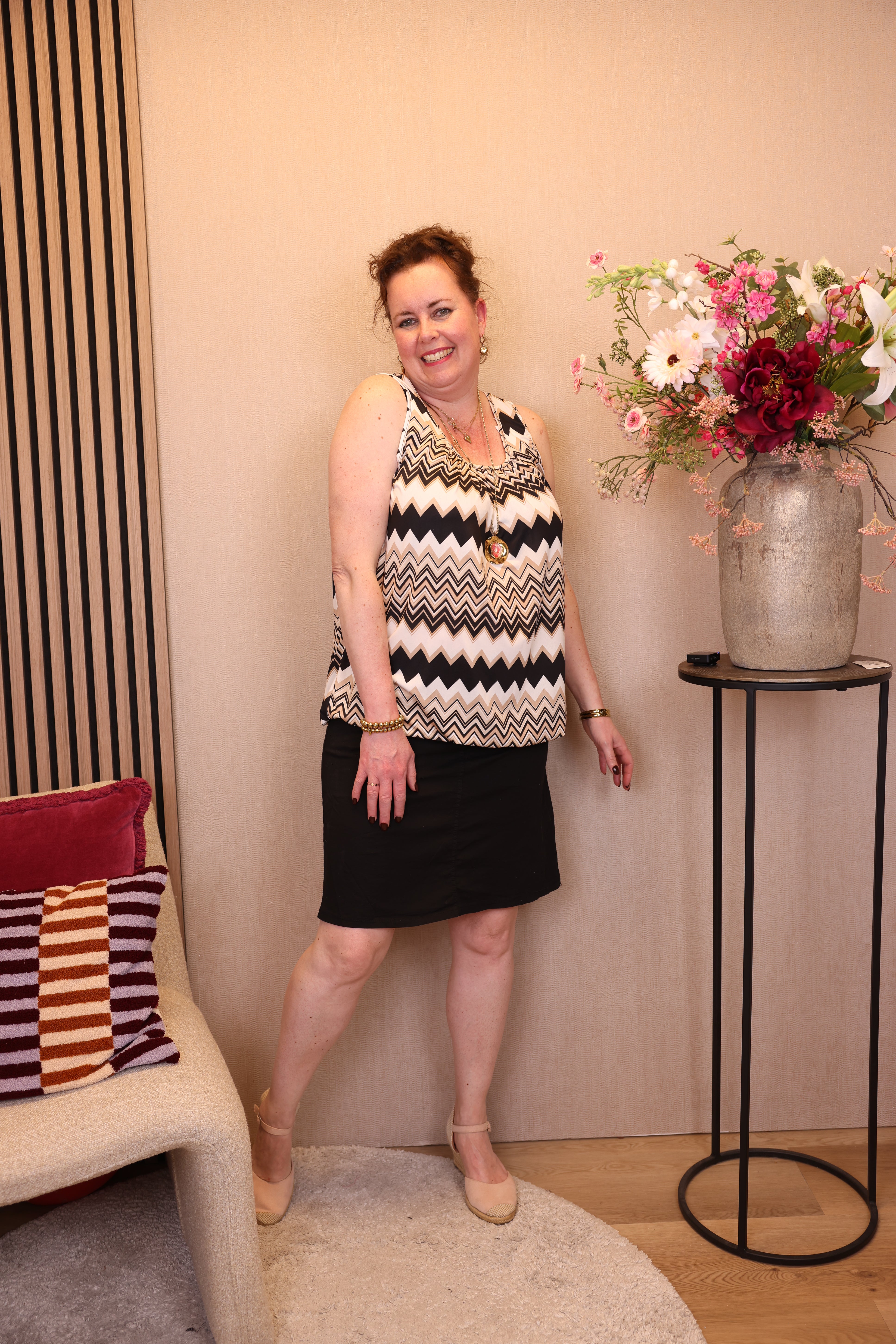 Dora | Bluse schwarz Langarm 52 bis 58