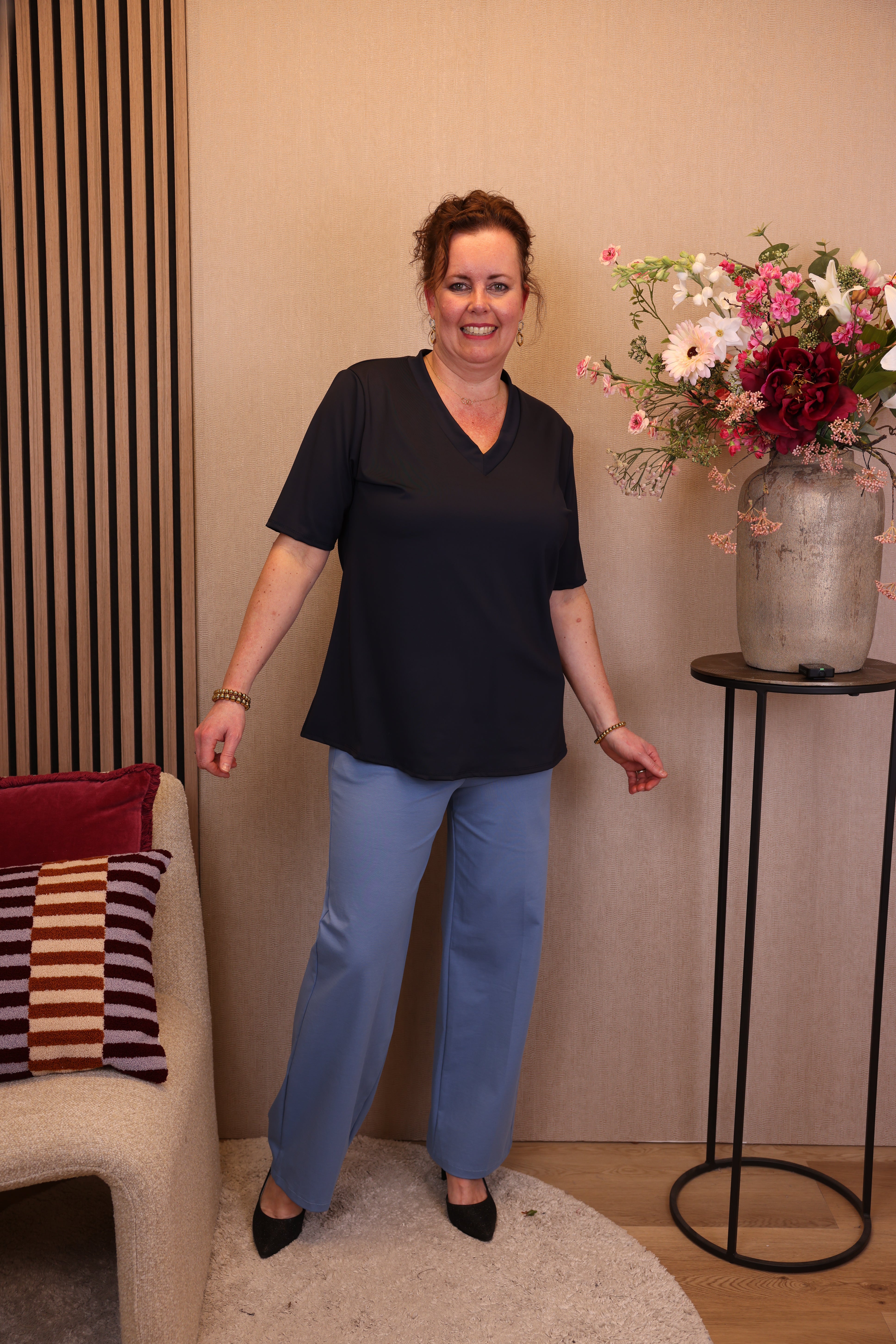 Dora | Bluse schwarz Langarm 52 bis 58