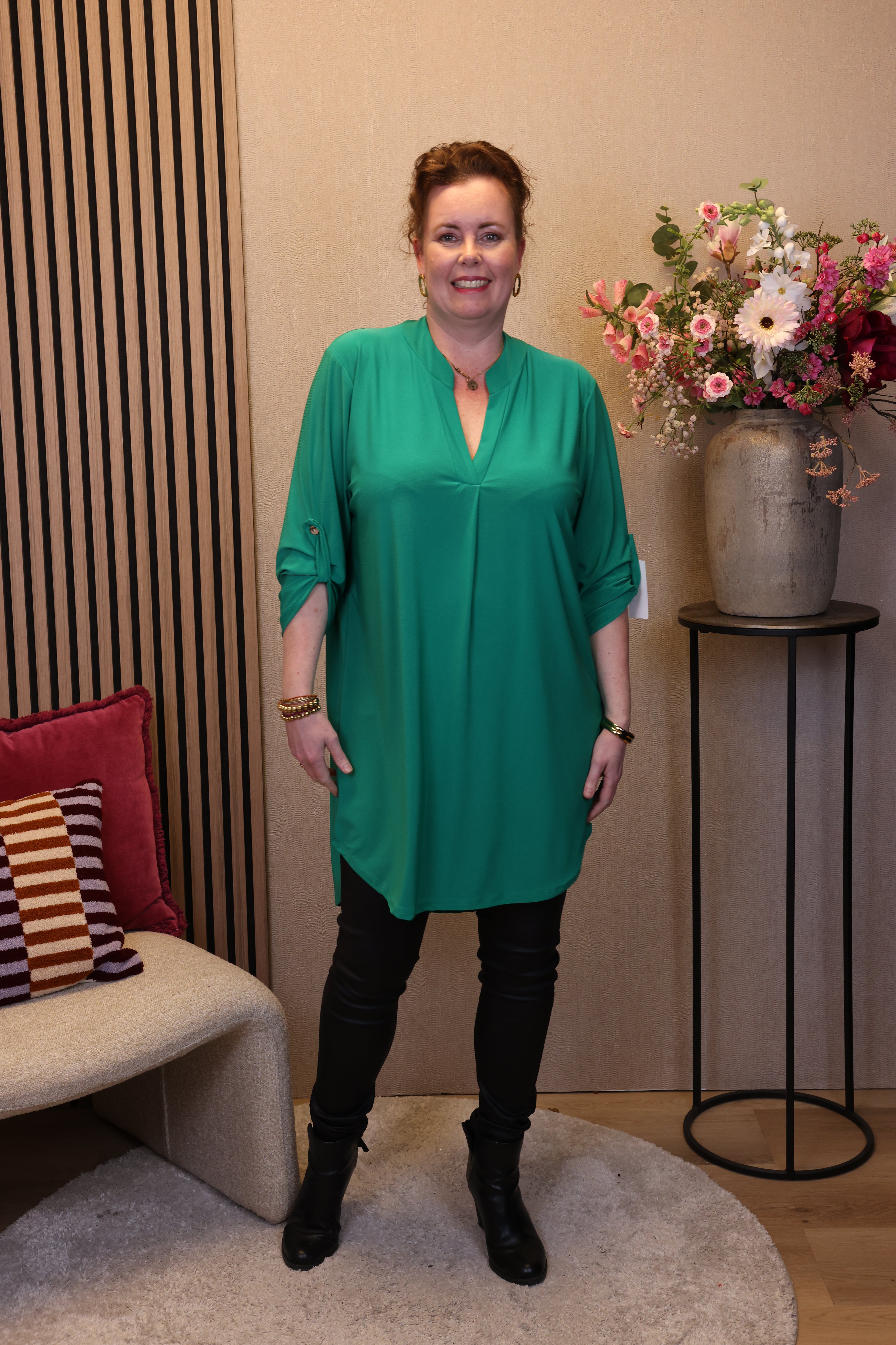 Dora | Bluse schwarz Langarm 52 bis 58