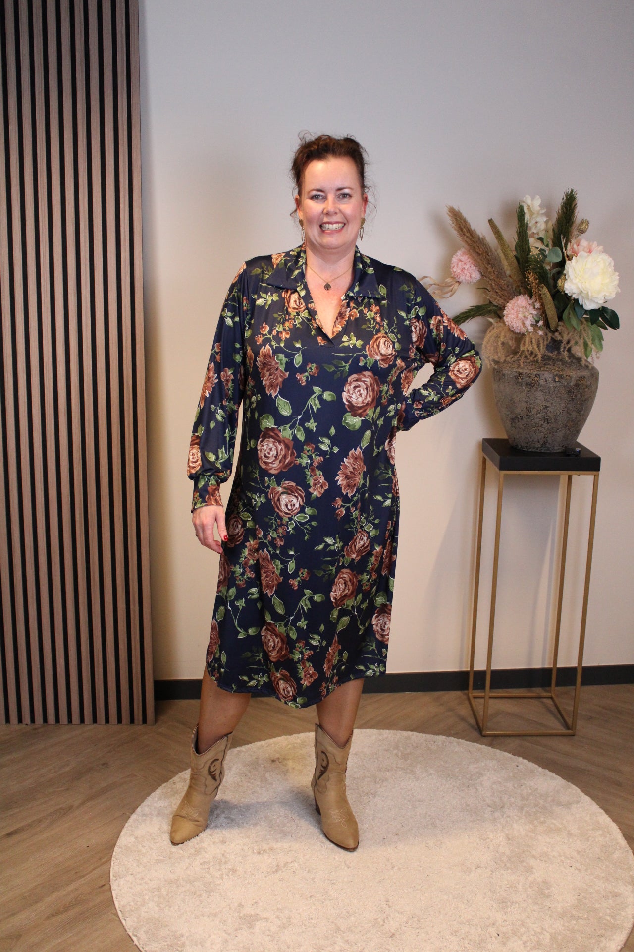 Christa | Grünes Kleid mit langen Ärmeln, Größe 38 bis 44