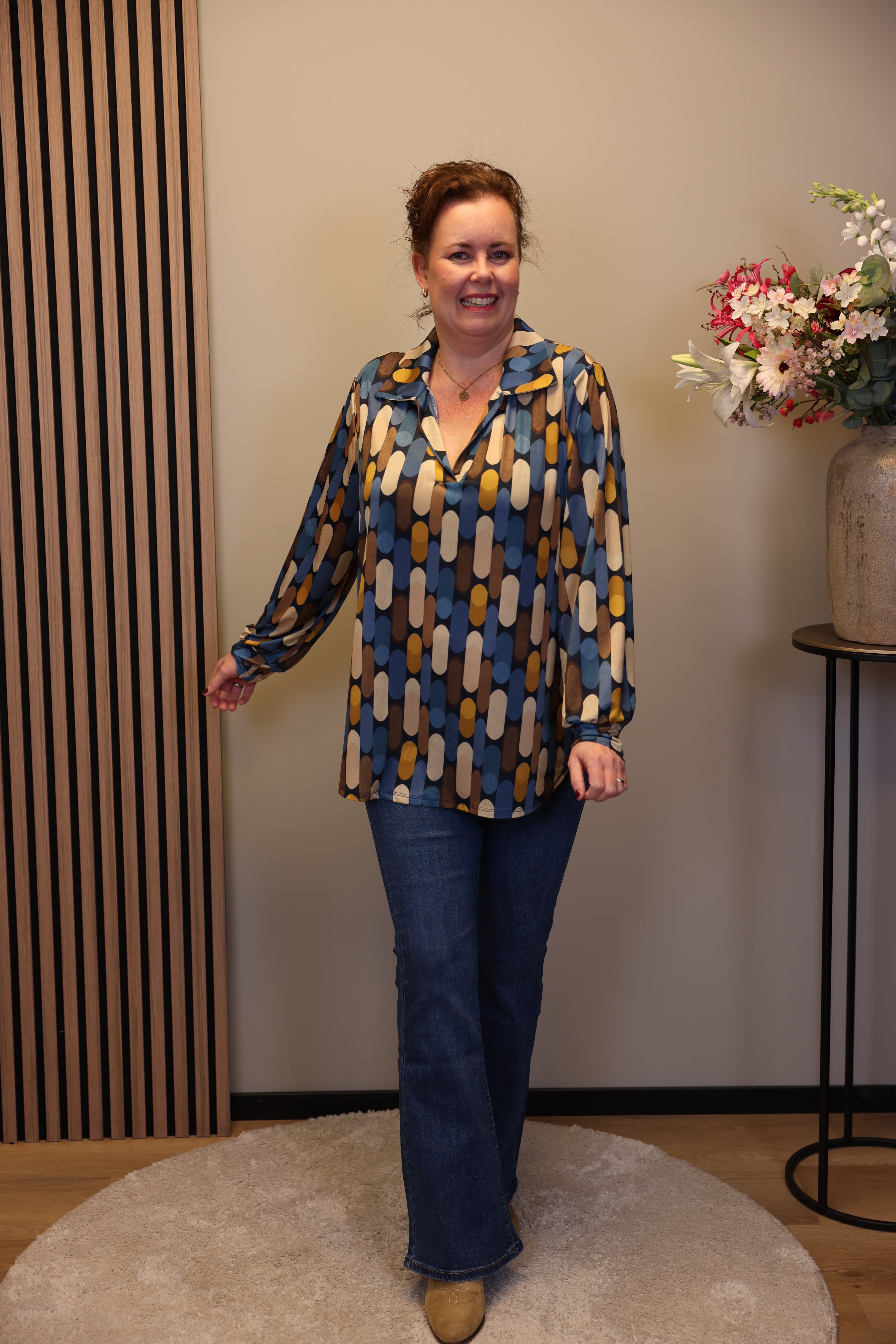 Dora | Bluse schwarz Langarm 52 bis 58