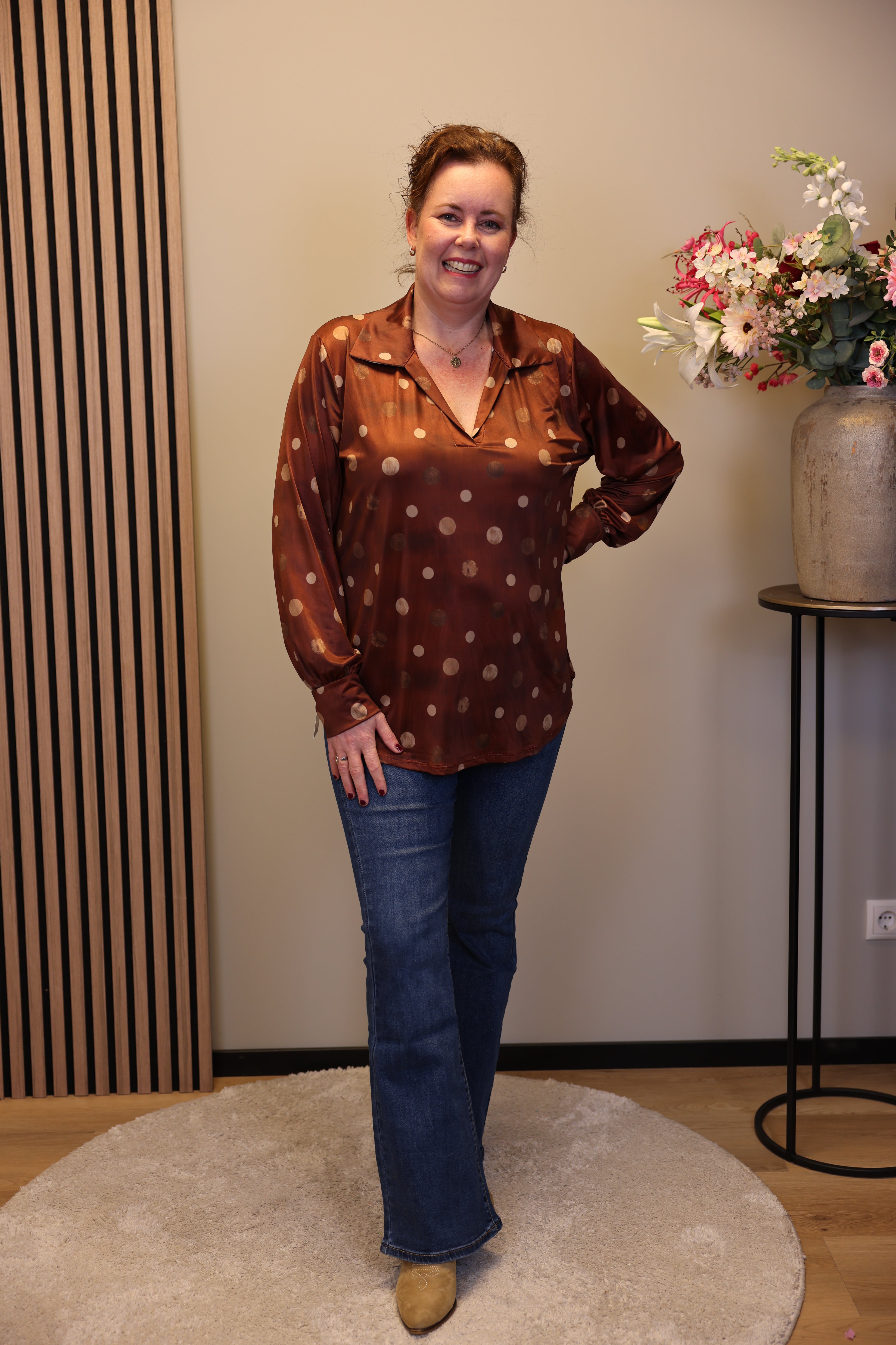 Dora | Bluse schwarz Langarm 52 bis 58