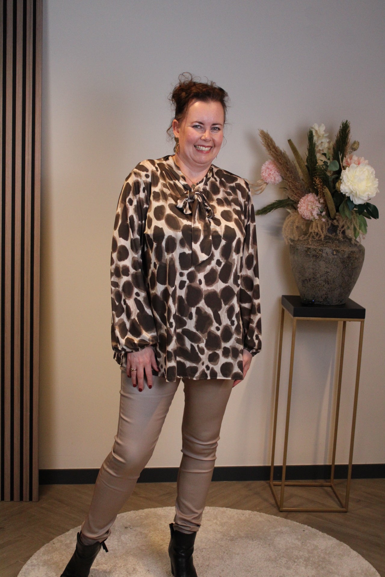 Miekje | Bluse braun Langarm 38 bis 48