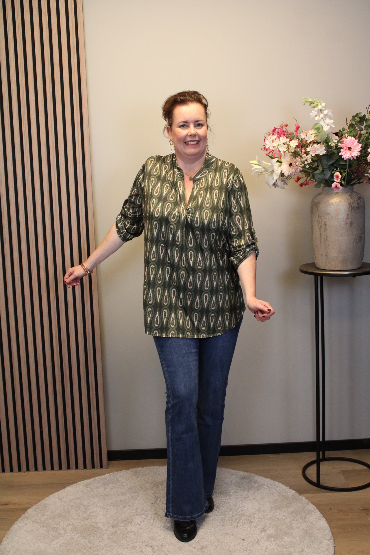 Dora | Bluse schwarz Langarm 52 bis 58