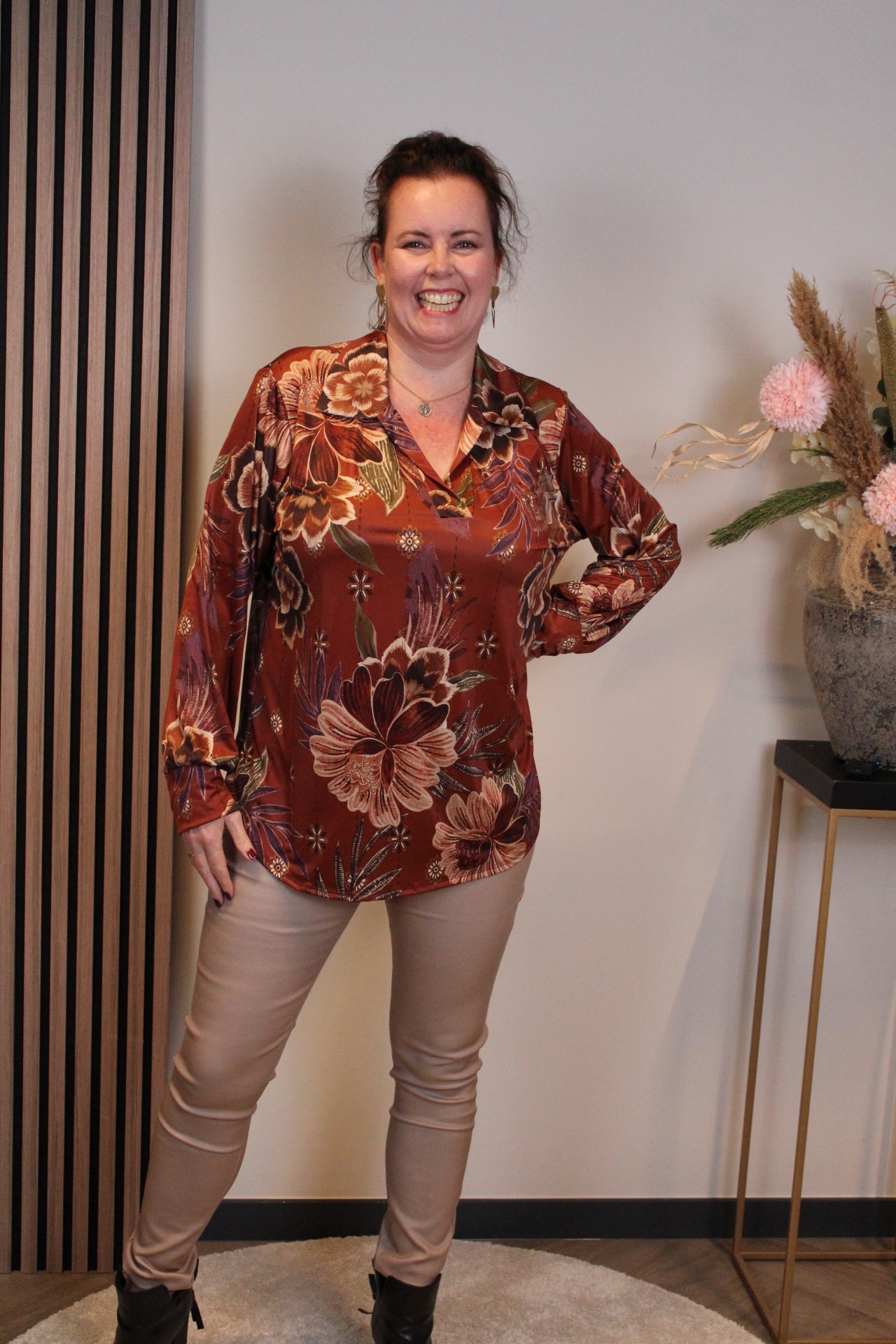 Dora | Bluse schwarz Langarm 52 bis 58