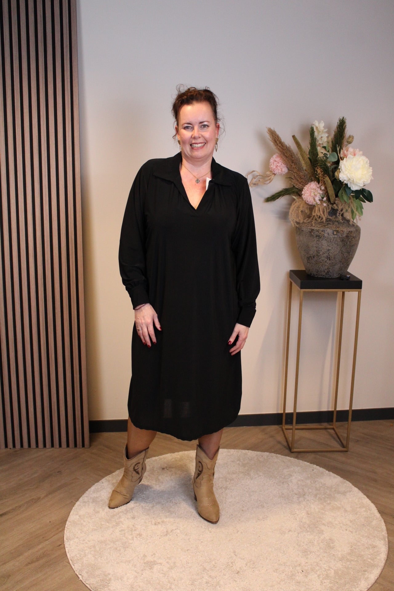 Marise | Blaues Langarmkleid 46 bis 50