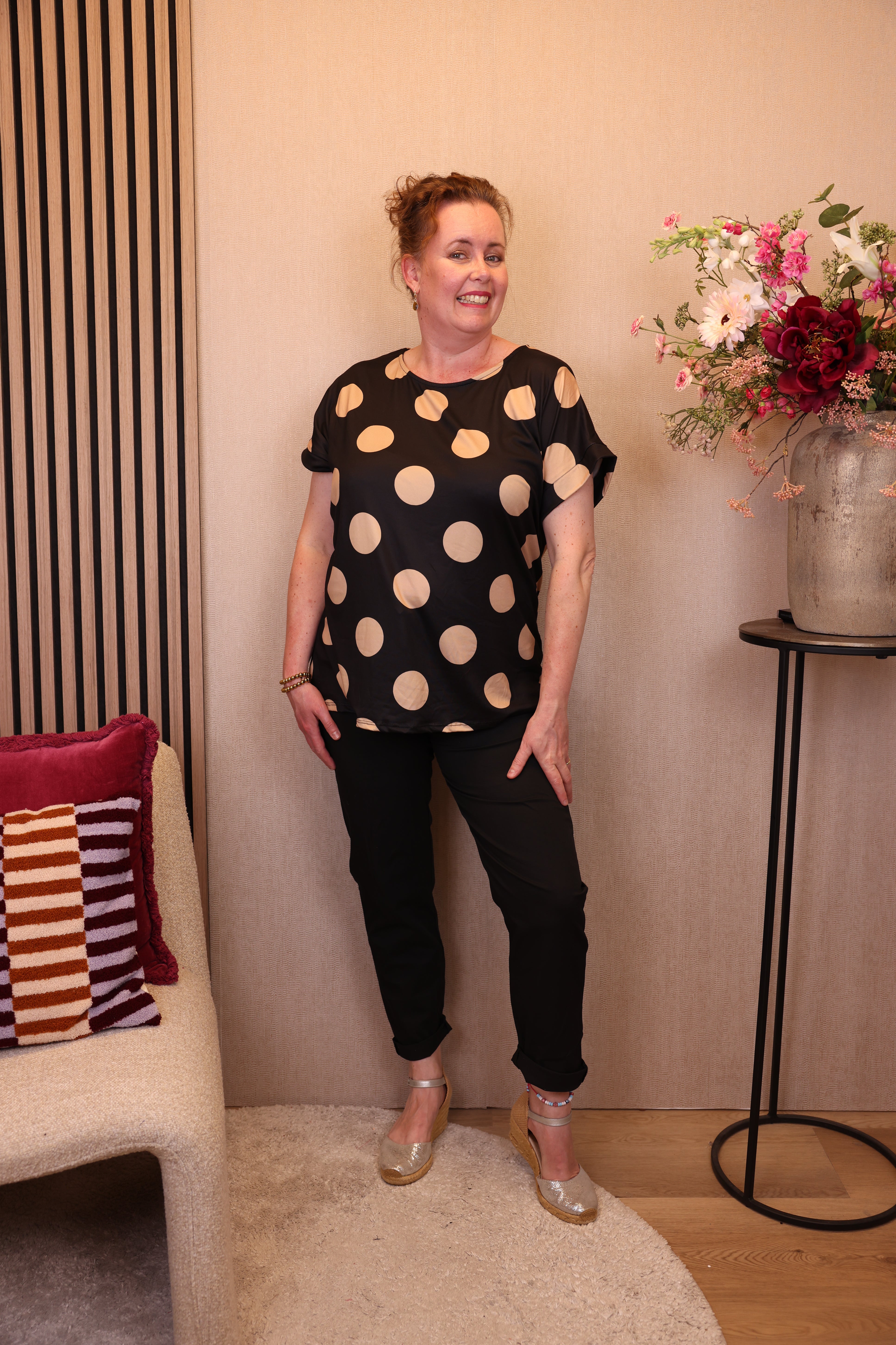 Dora | Bluse schwarz Langarm 52 bis 58