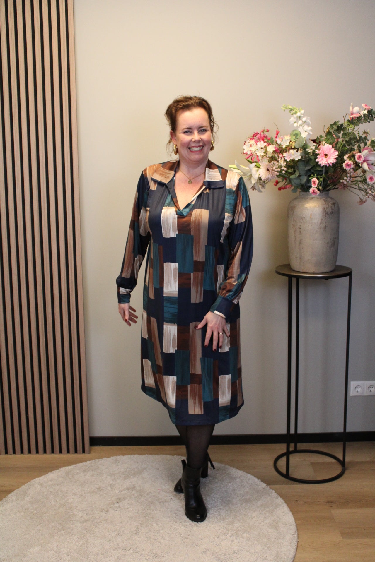 Marise | Blaues Langarmkleid 46 bis 50