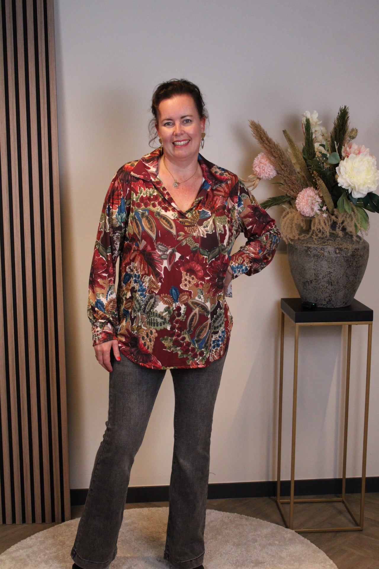 Dora | Bluse schwarz Langarm 52 bis 58