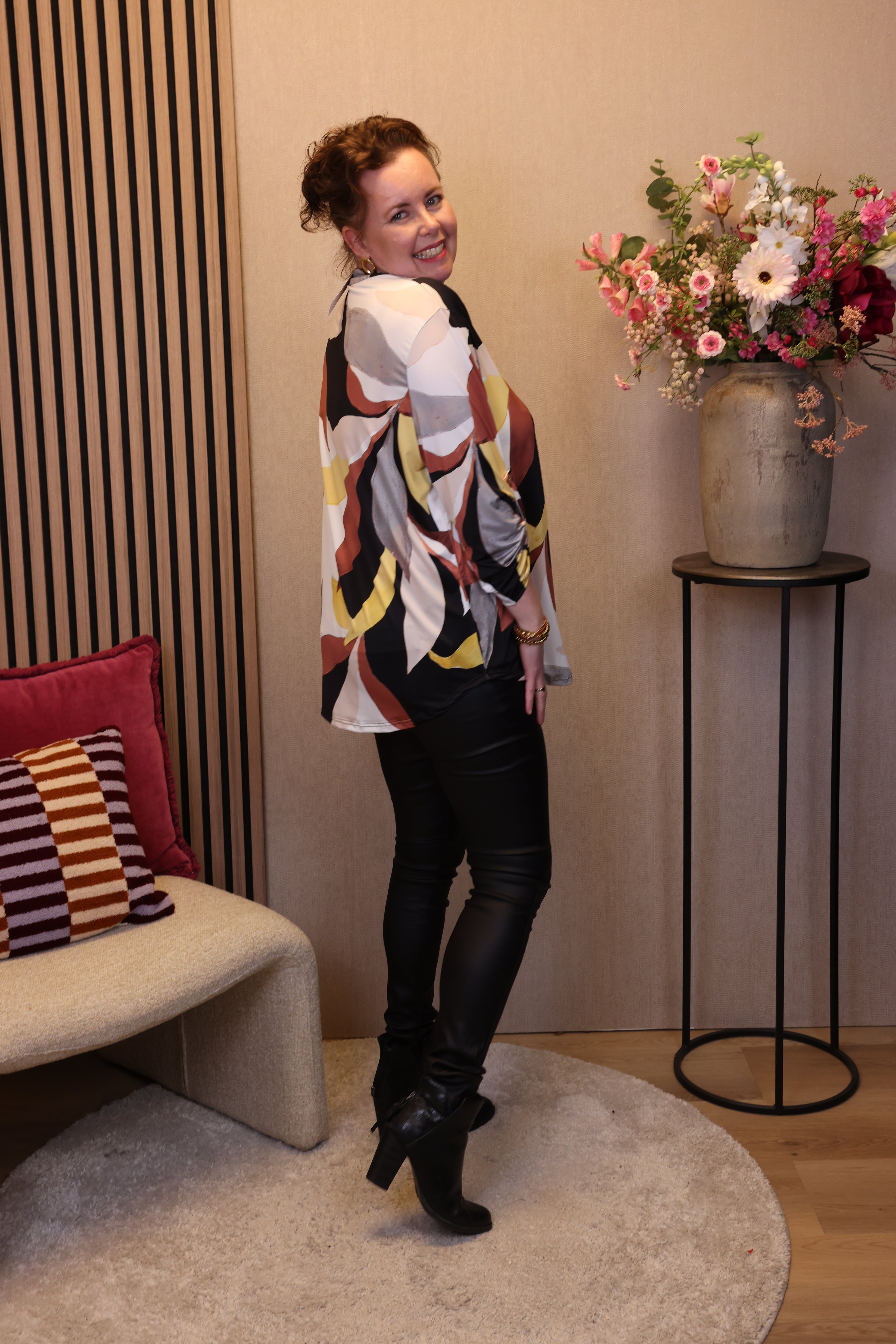 Dora | Bluse schwarz Langarm 52 bis 58