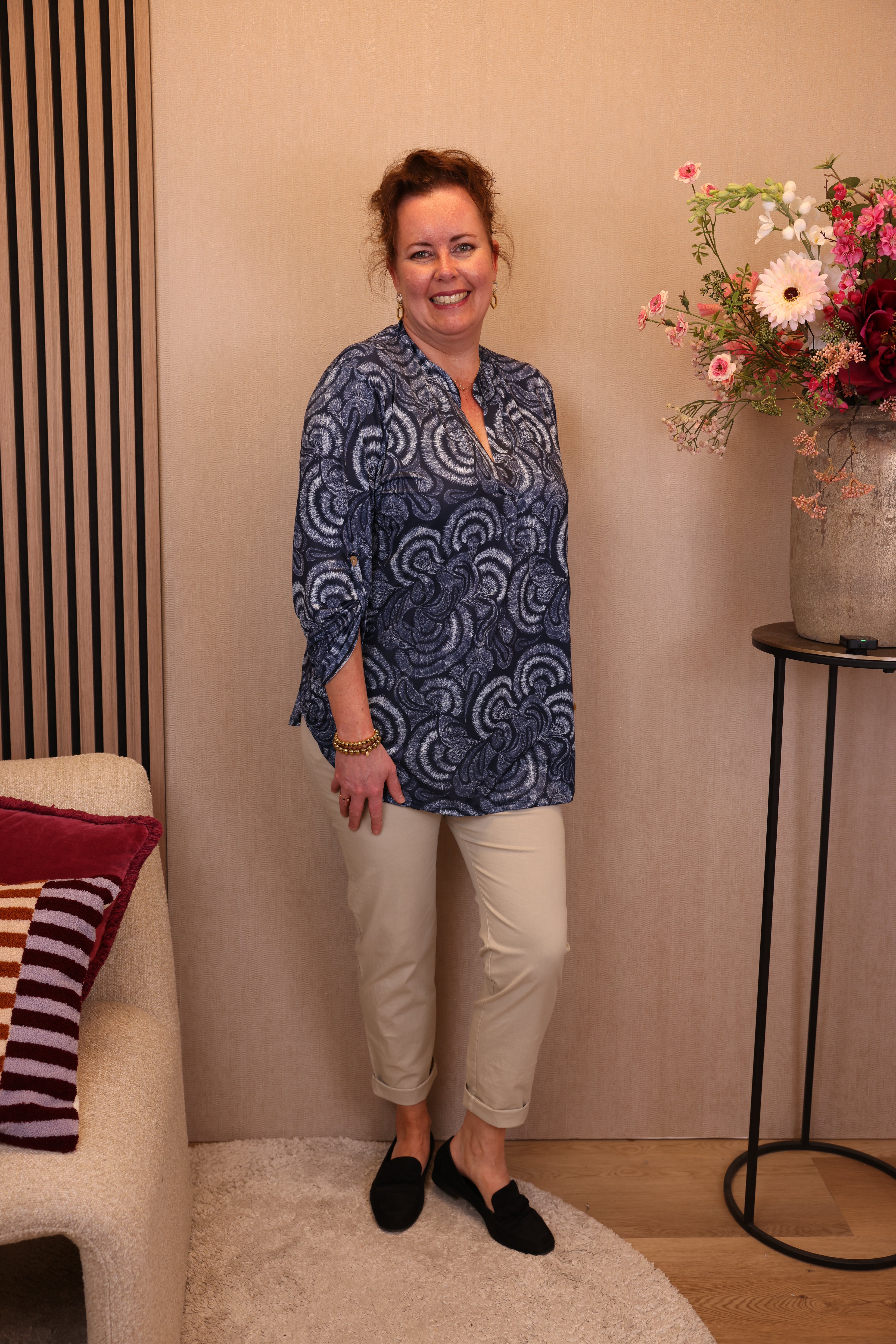 Dora | Bluse schwarz Langarm 52 bis 58