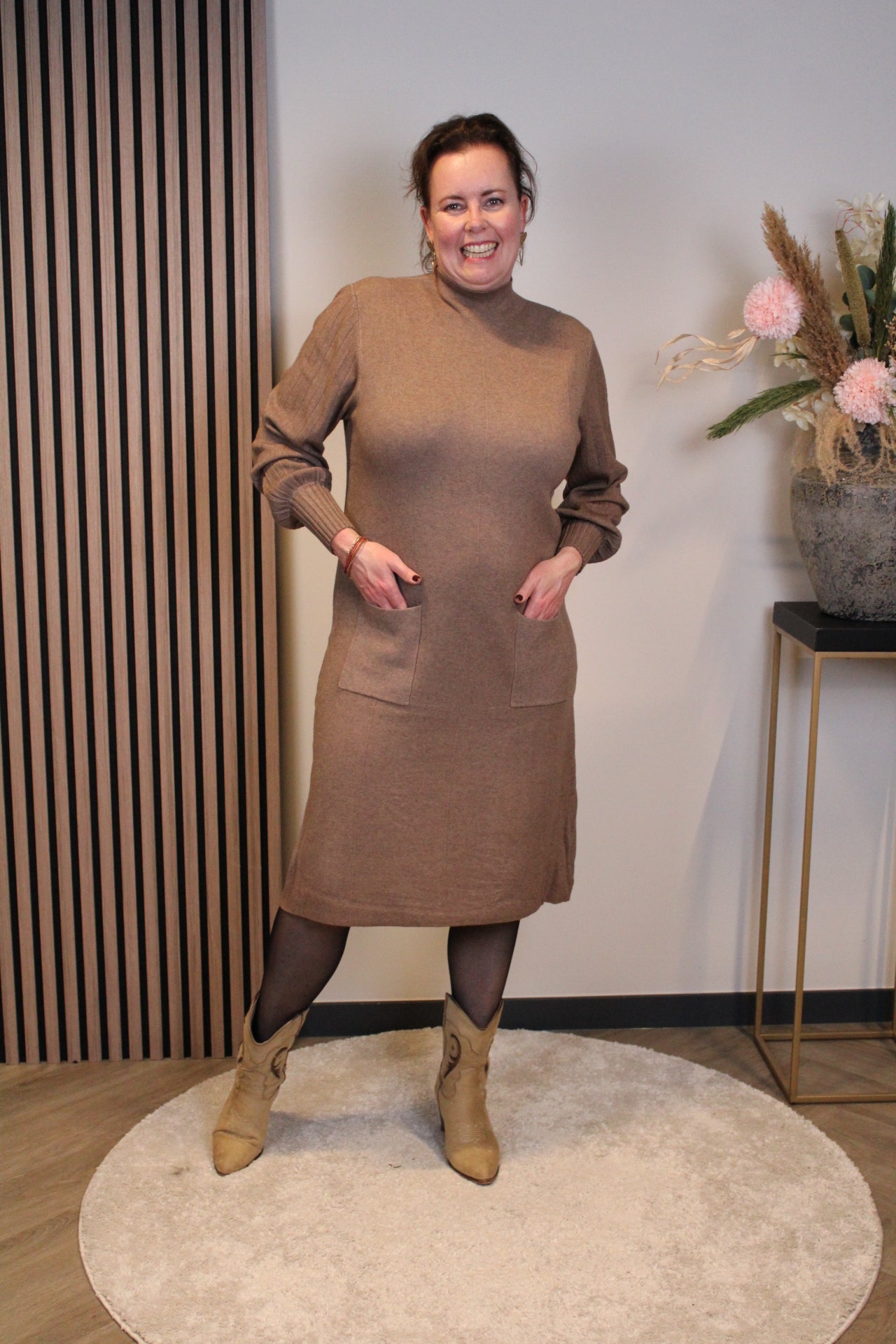 Britt | Blaues Langarmkleid 38 bis 44