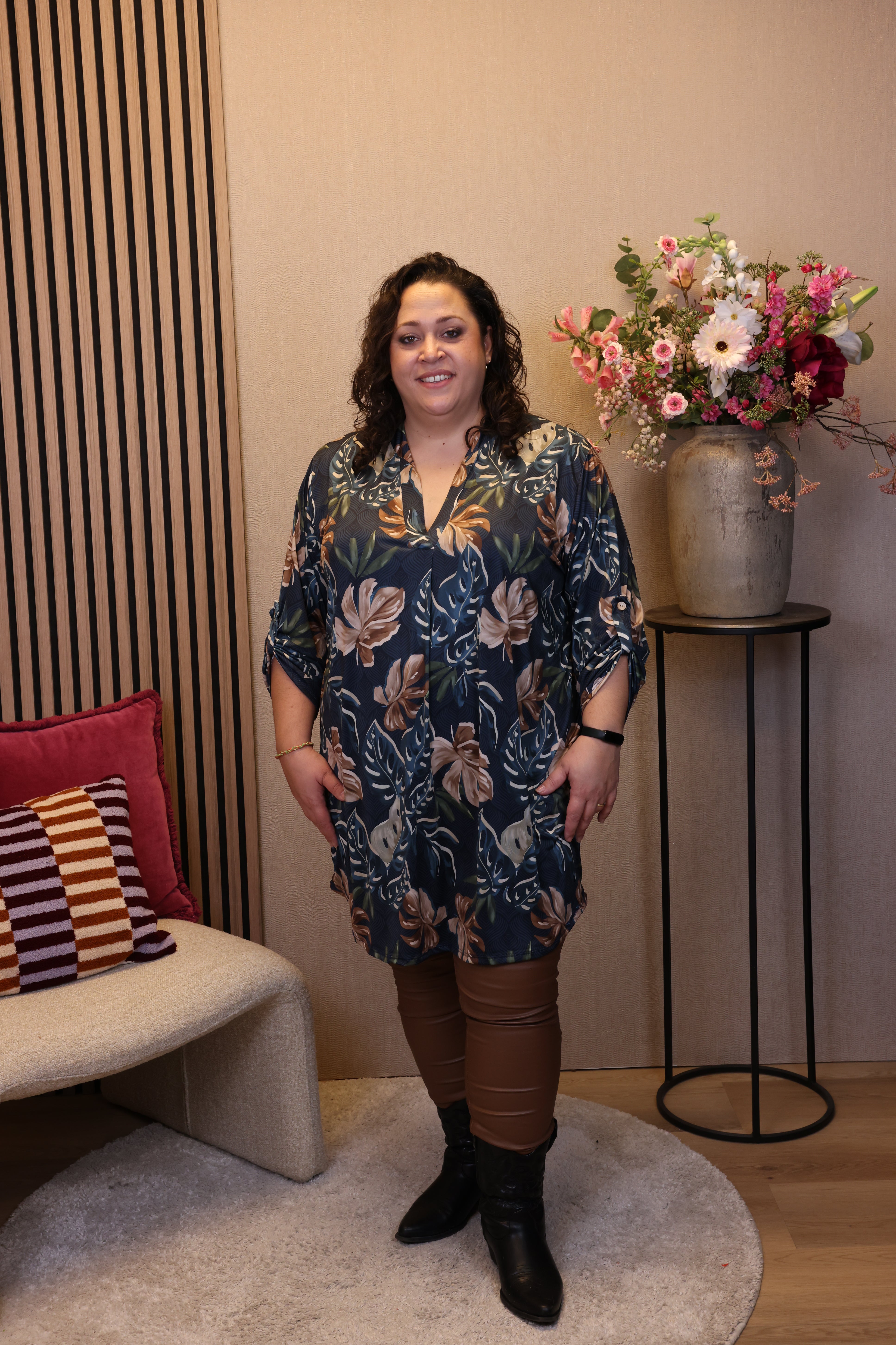 Dora | Bluse schwarz Langarm 52 bis 58