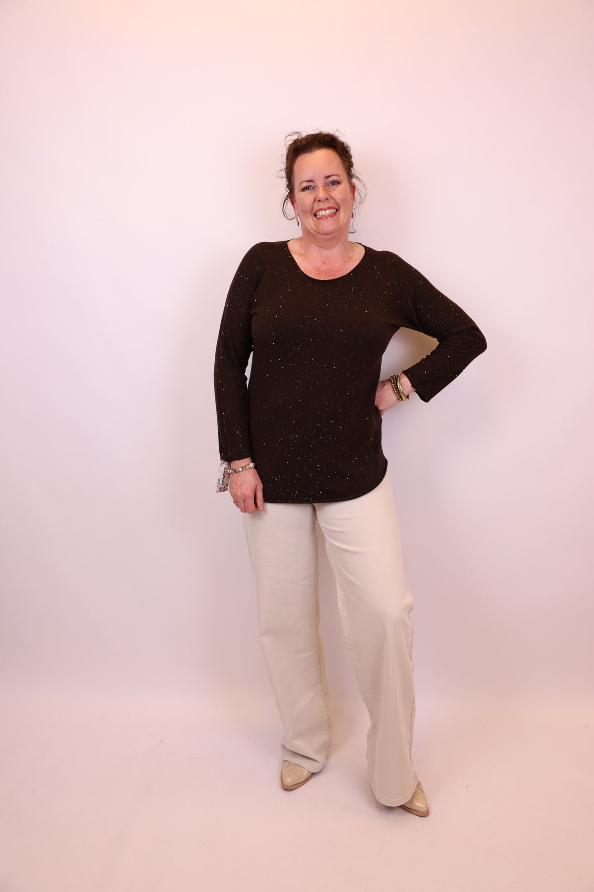 Dora | Bluse schwarz Langarm 52 bis 58