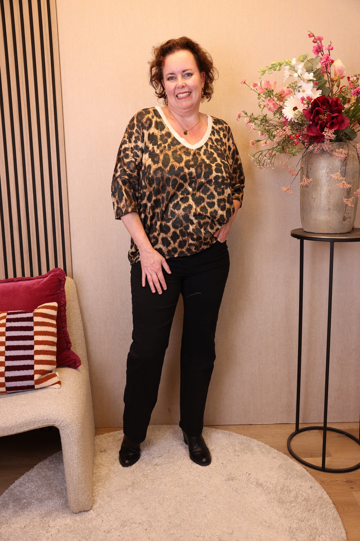 Dora | Bluse schwarz Langarm 52 bis 58