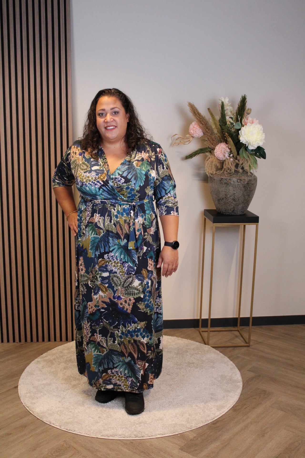 Christa | Kleid blau Langarm 46 bis 50