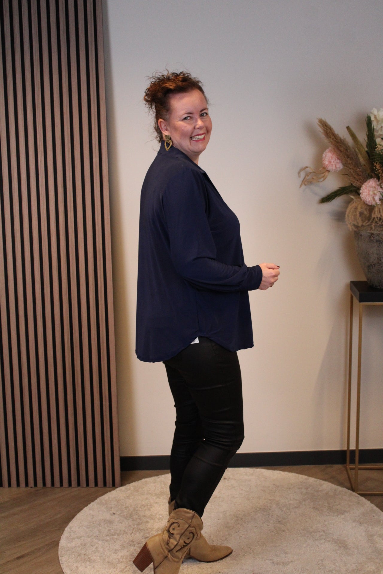 Sara | Bluse mit Kragen schwarz 48 bis 52