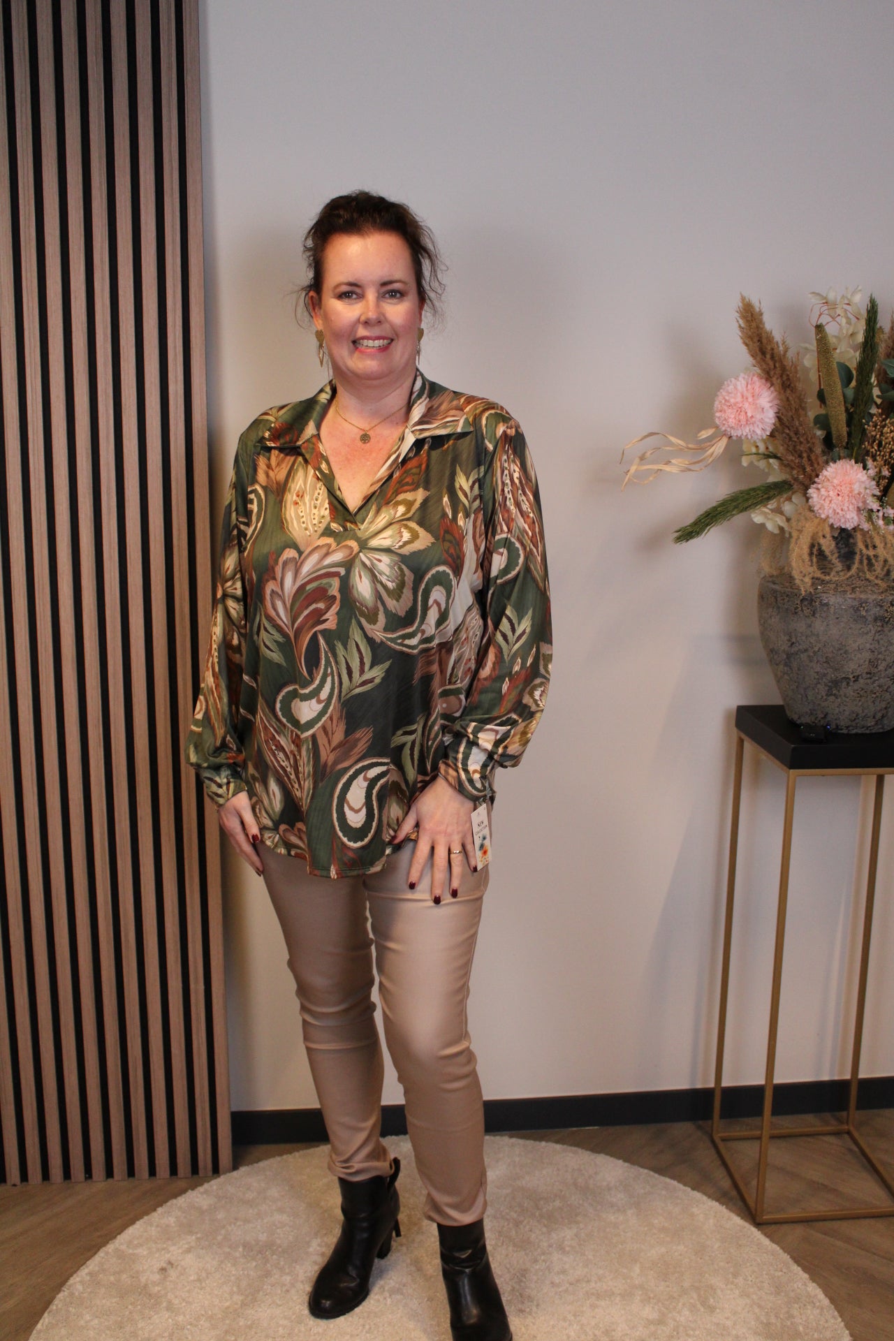 Dora | Bluse schwarz Langarm 52 bis 58