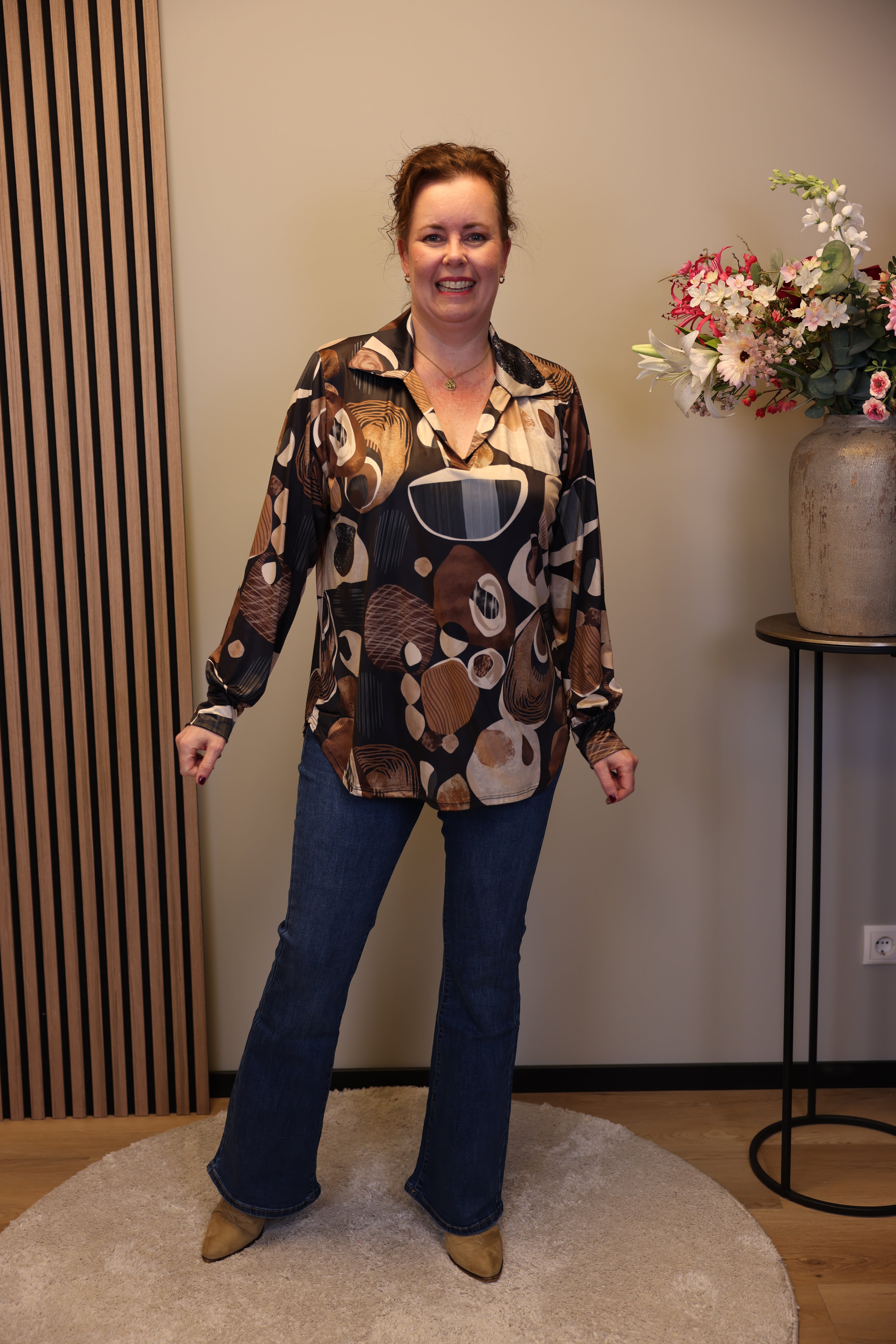 Dora | Bluse schwarz Langarm 52 bis 58