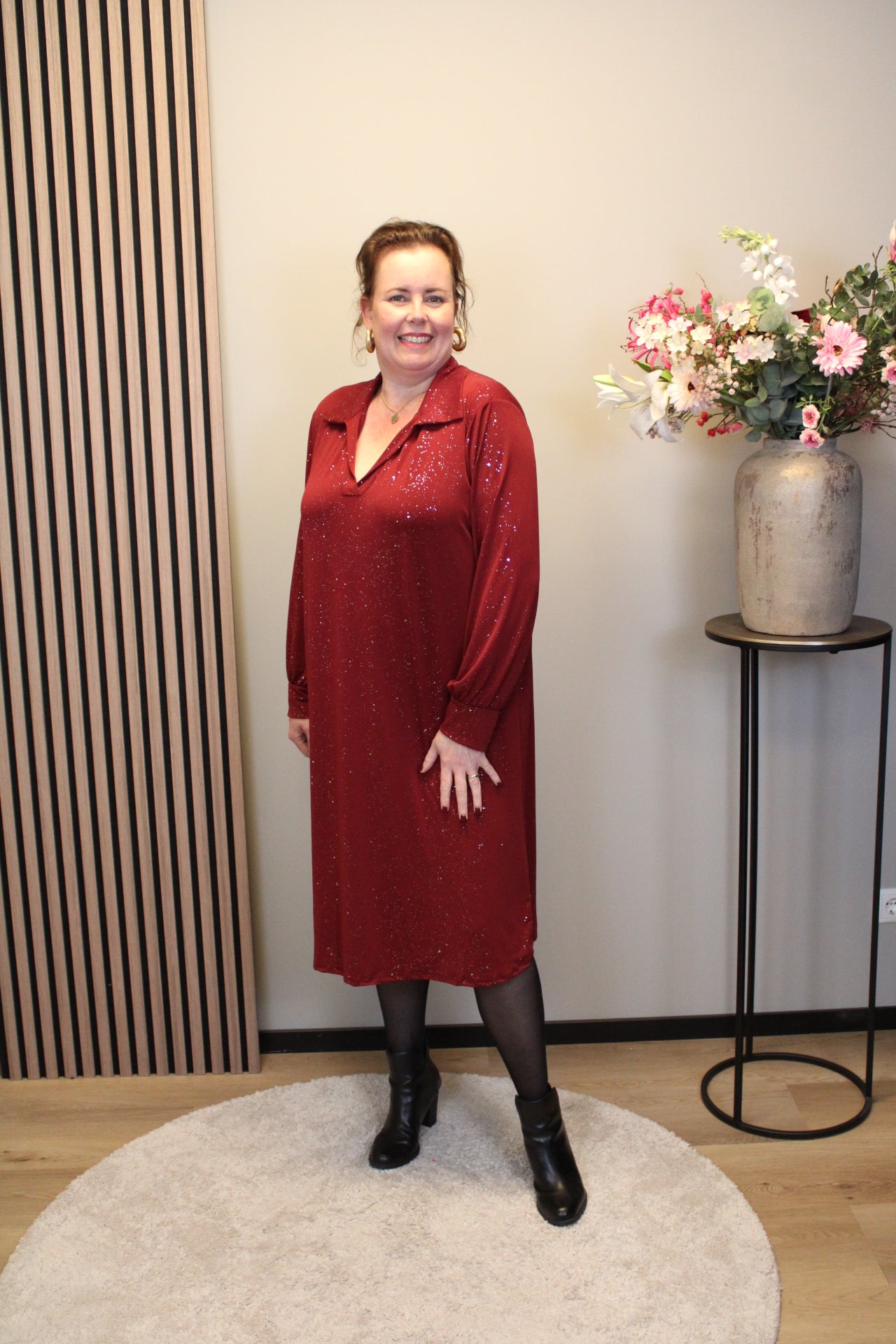 Marise | Blaues Langarmkleid 46 bis 50