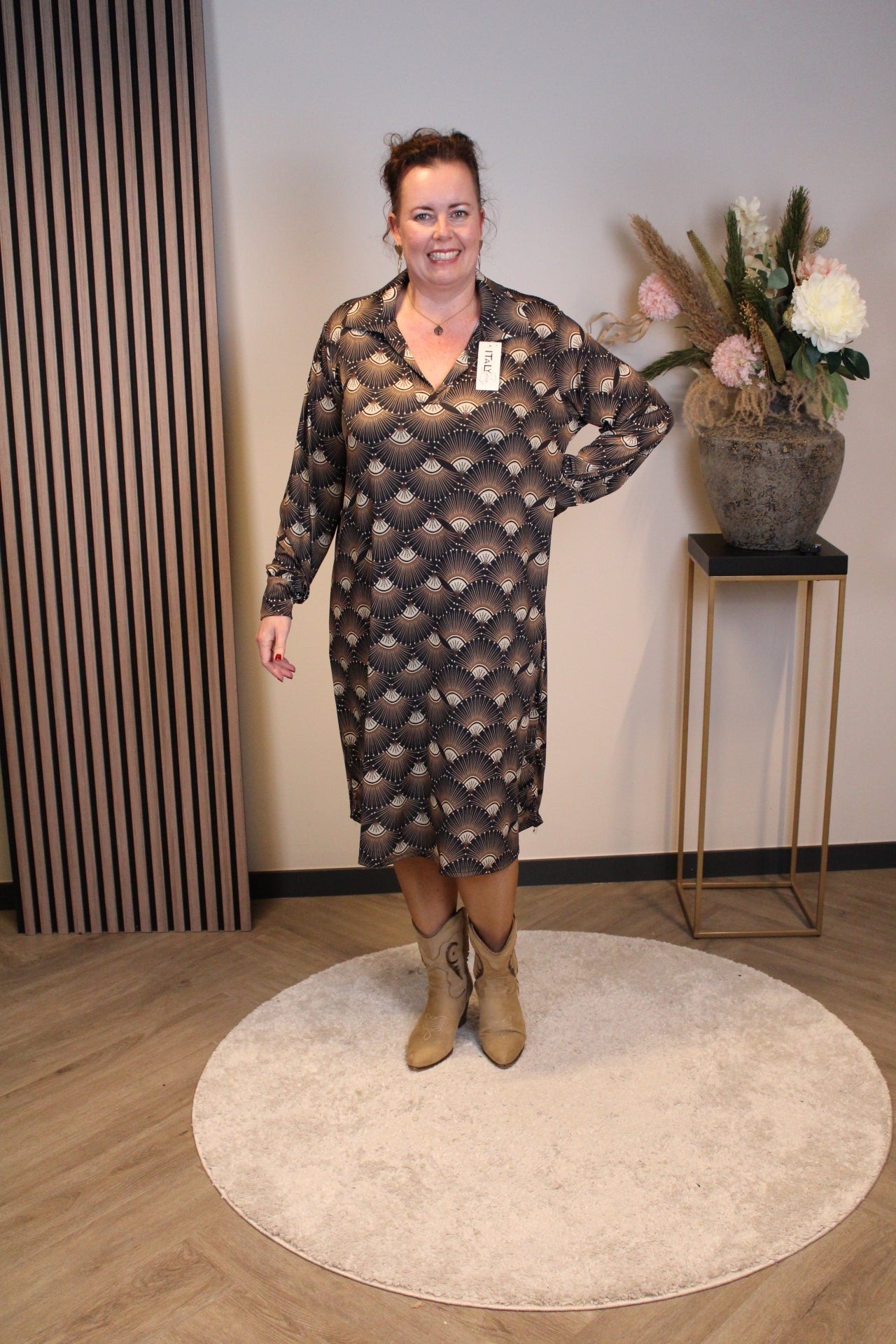 Marise | Blaues Langarmkleid 46 bis 50