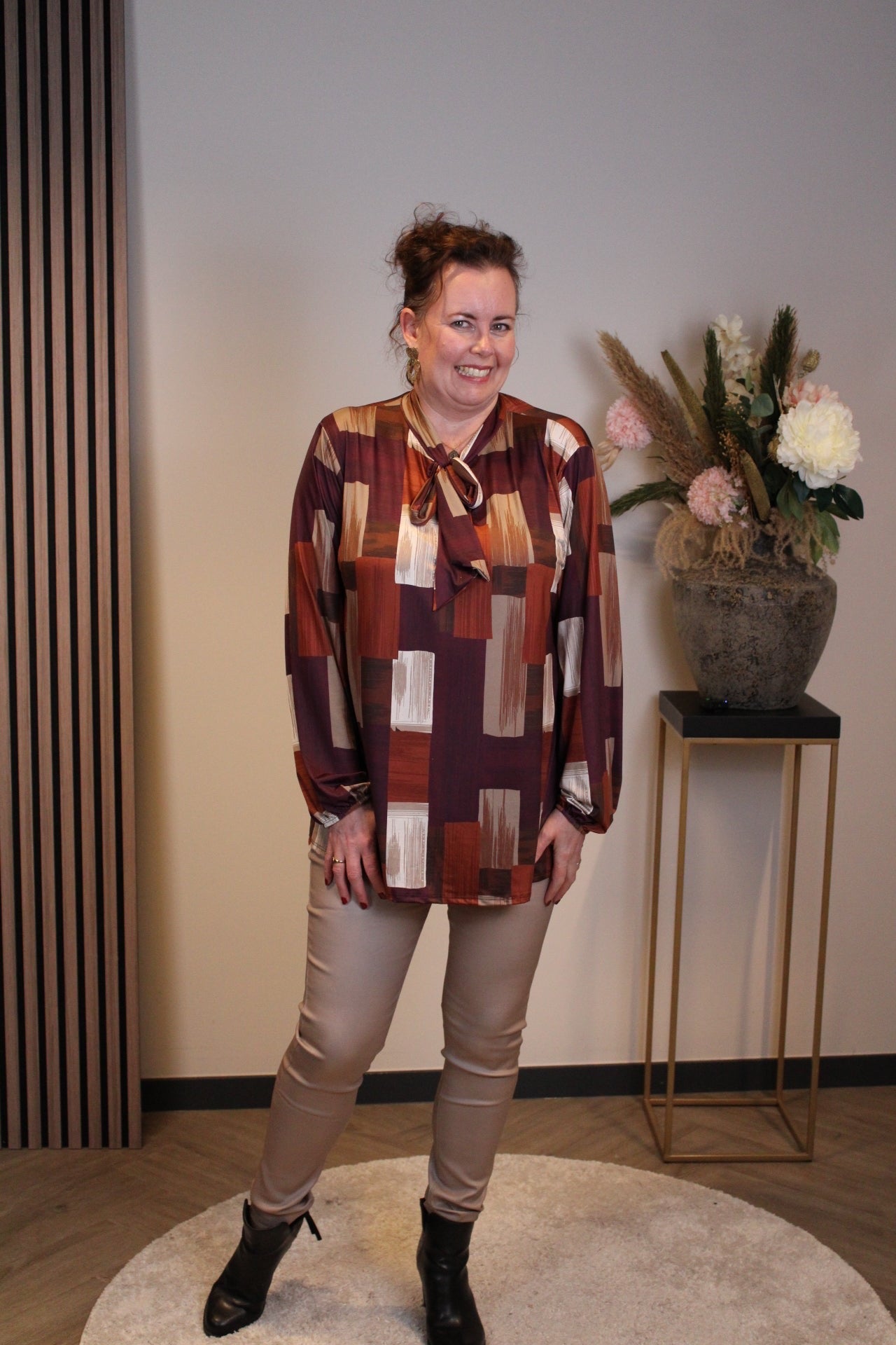 Dora | Bluse schwarz Langarm 52 bis 58