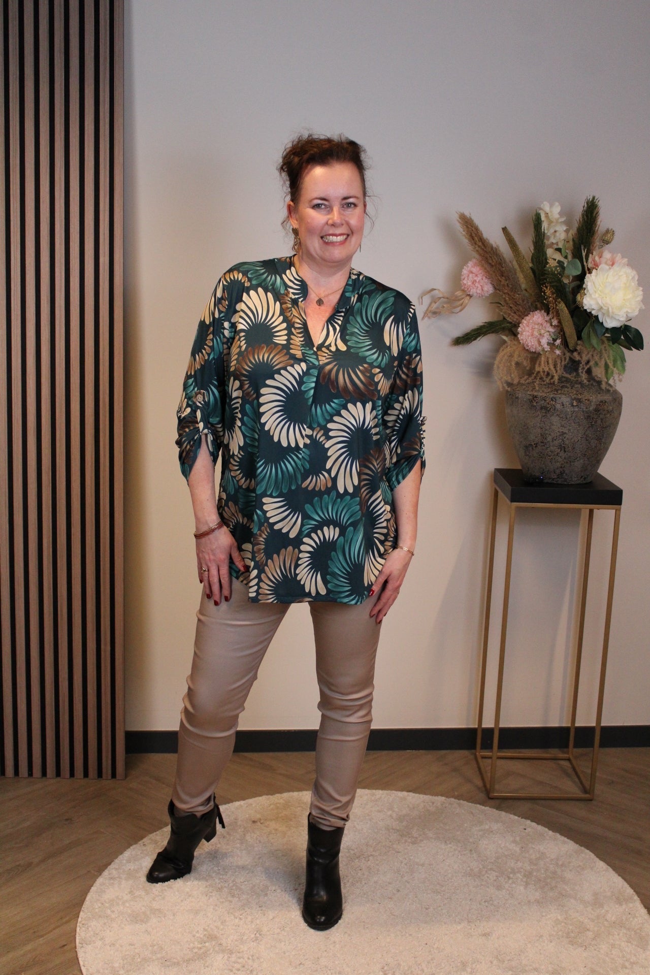 Dora | Bluse schwarz Langarm 52 bis 58