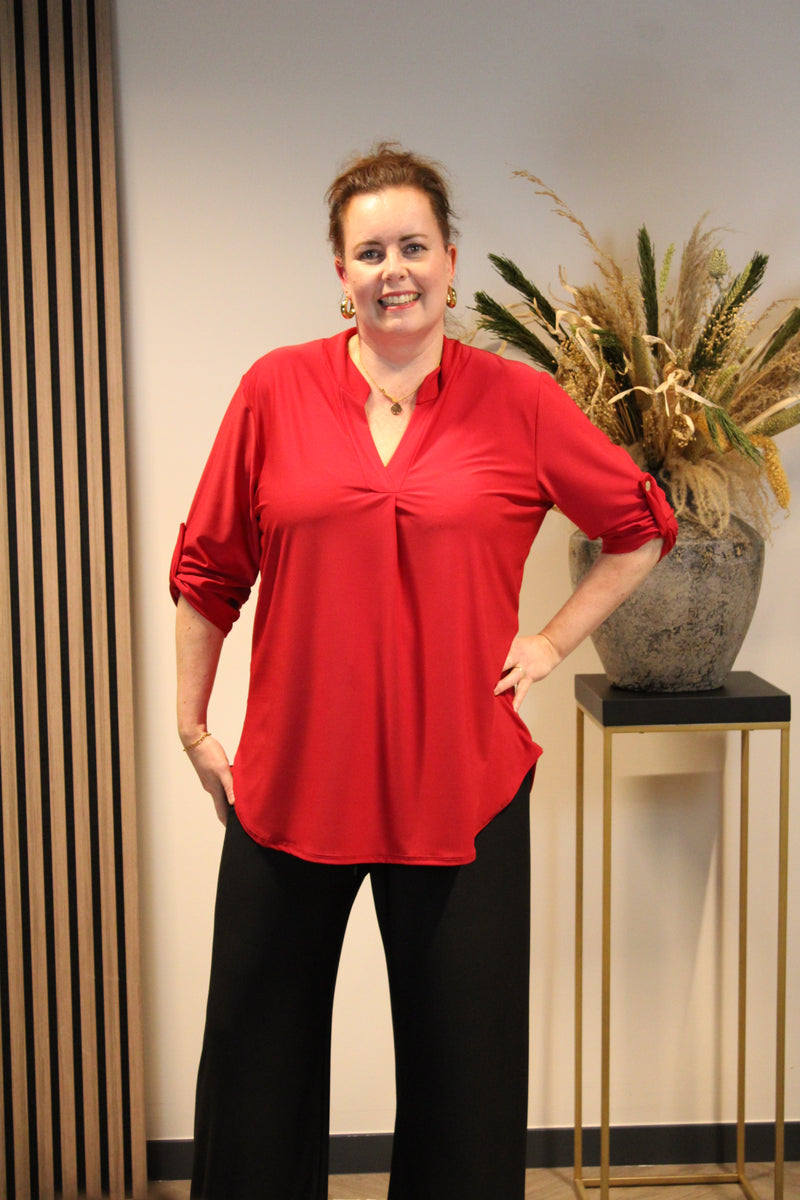 Mara | Blouse wijnrood 38 t/m 48