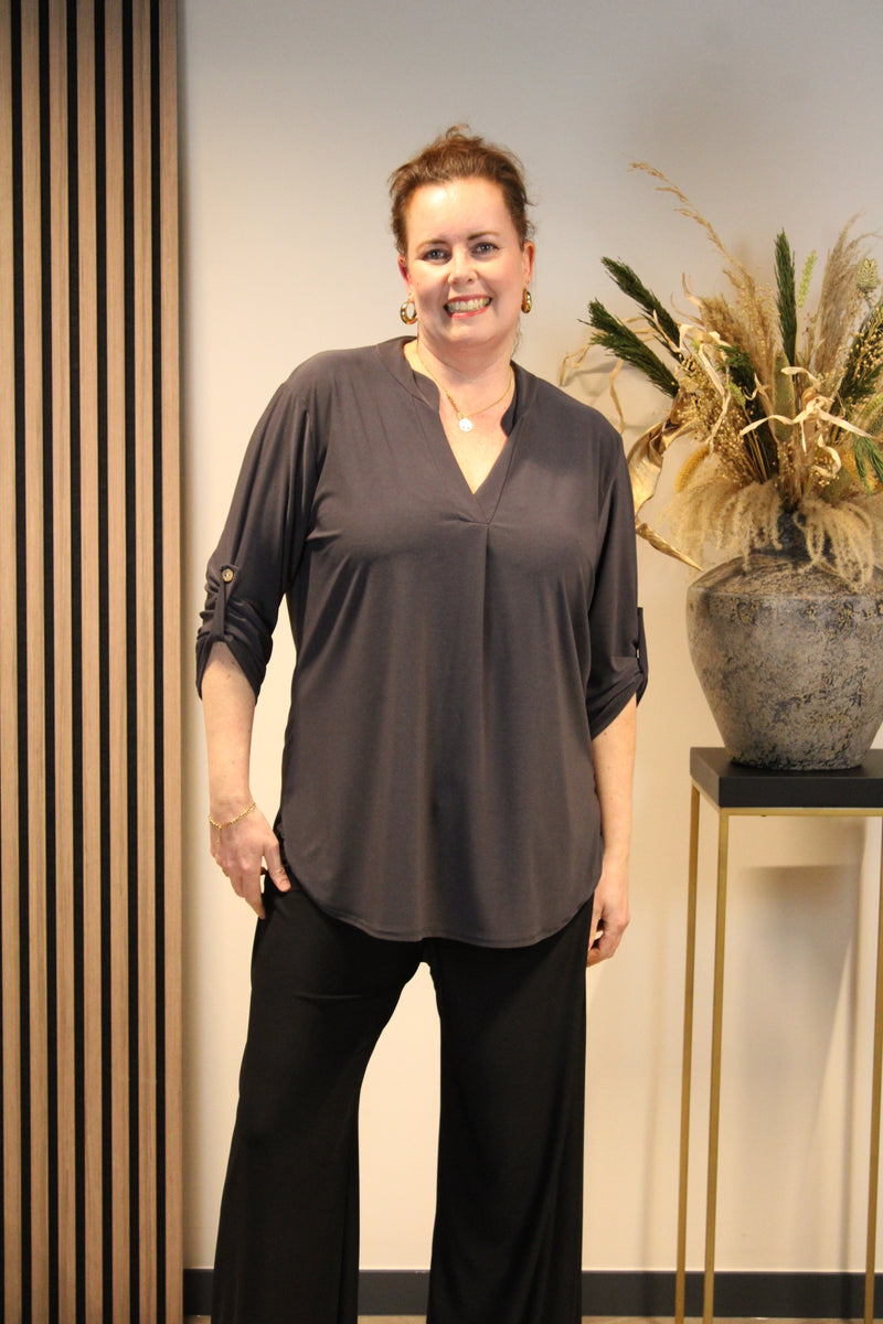 Mara | Blouse grijs 38 t/m 48