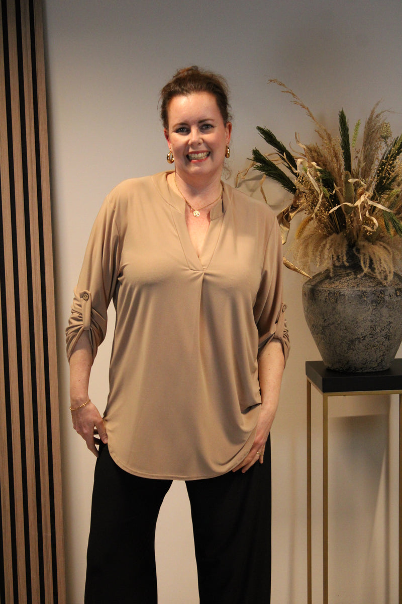 Mara | Blouse beige 38 t/m 48