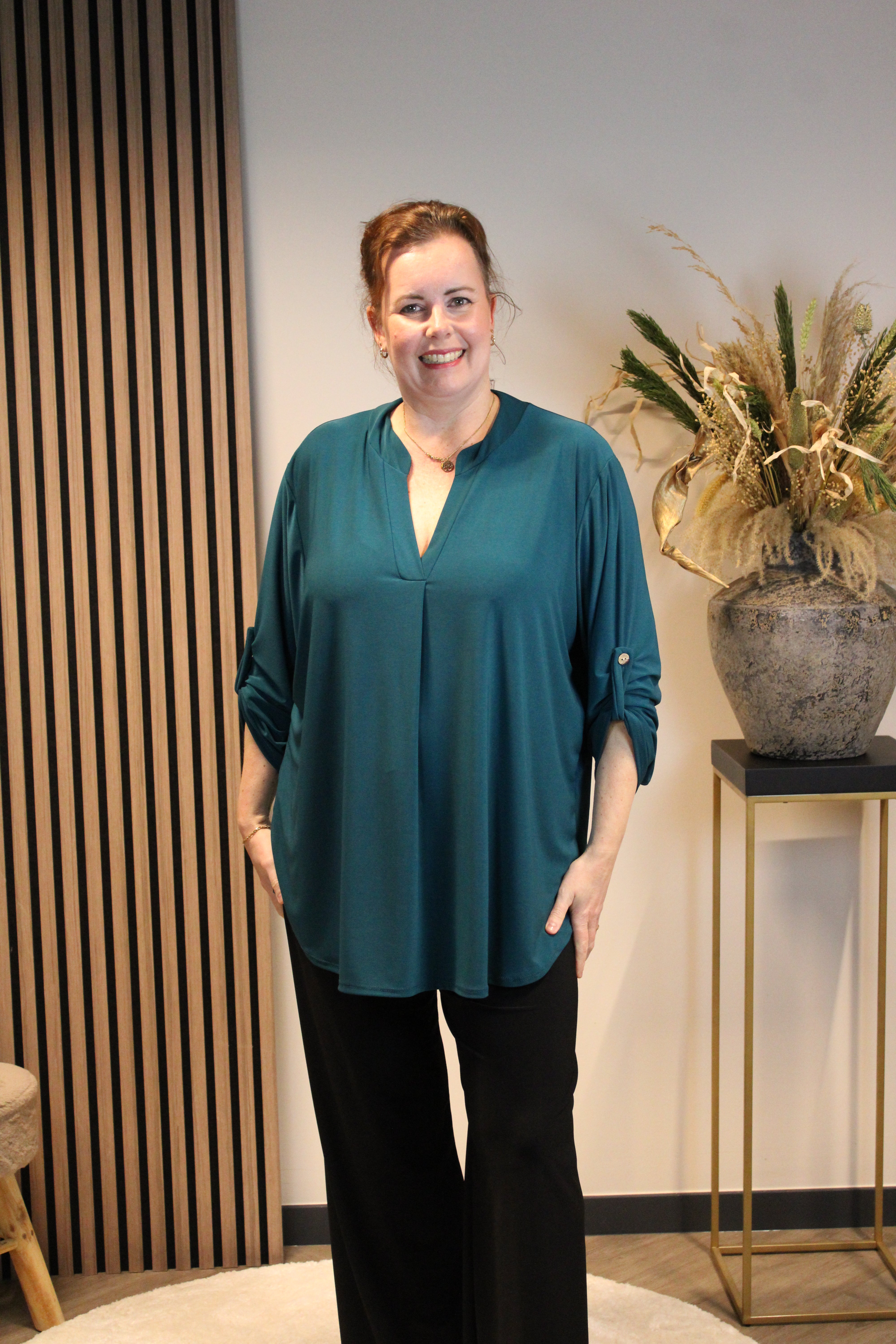 Mara turquoise grote maat | Blouse