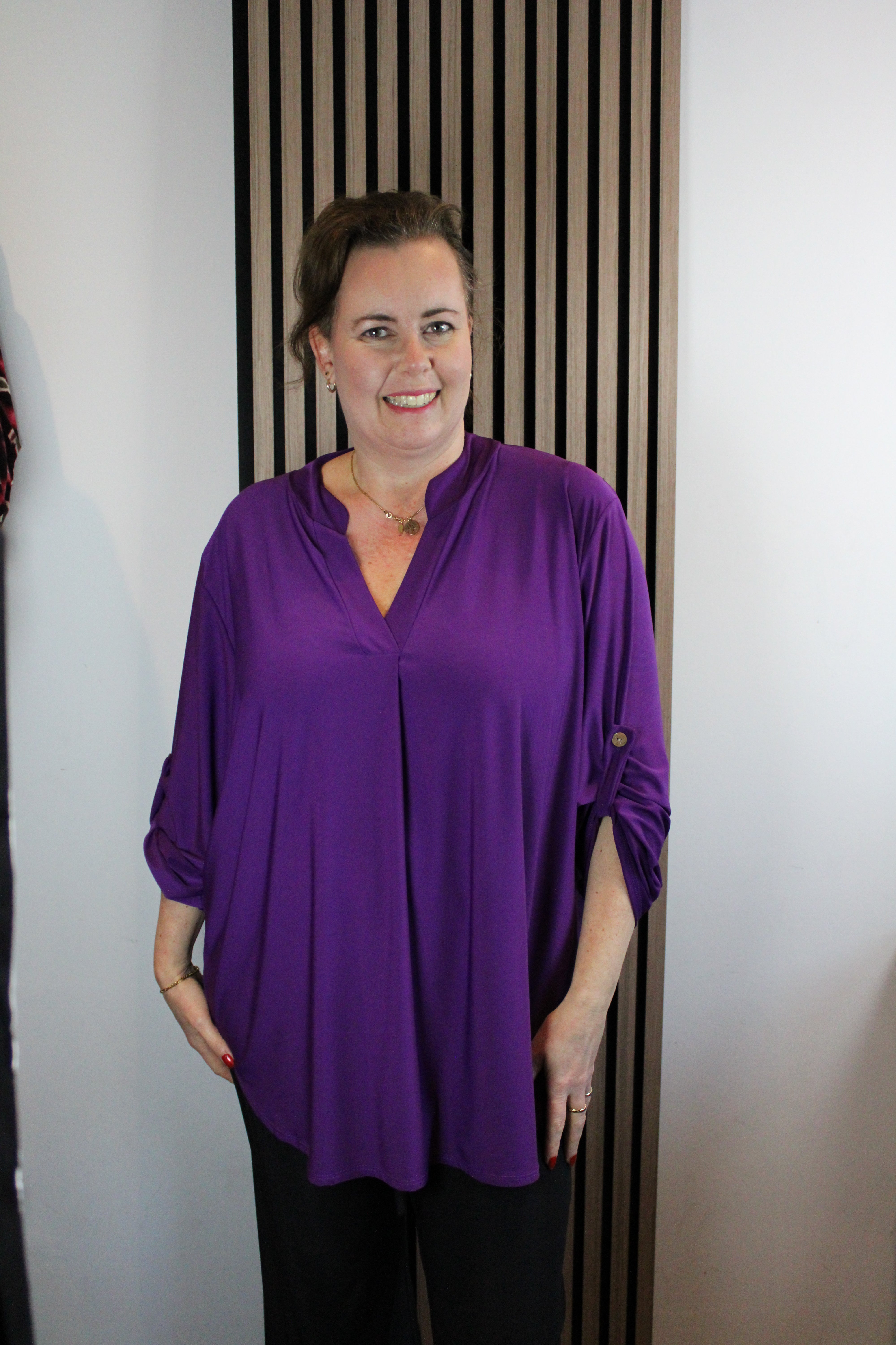 Mara paars grote maat | Blouse