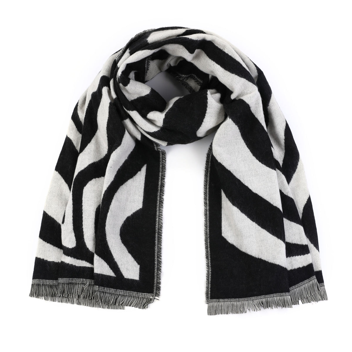 Zebra | Sjaal zwart/beige