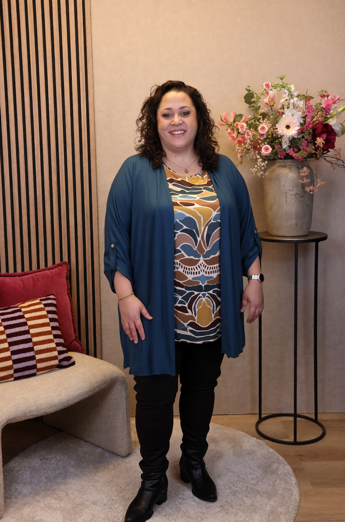 Dora | Bluse schwarz Langarm 52 bis 58