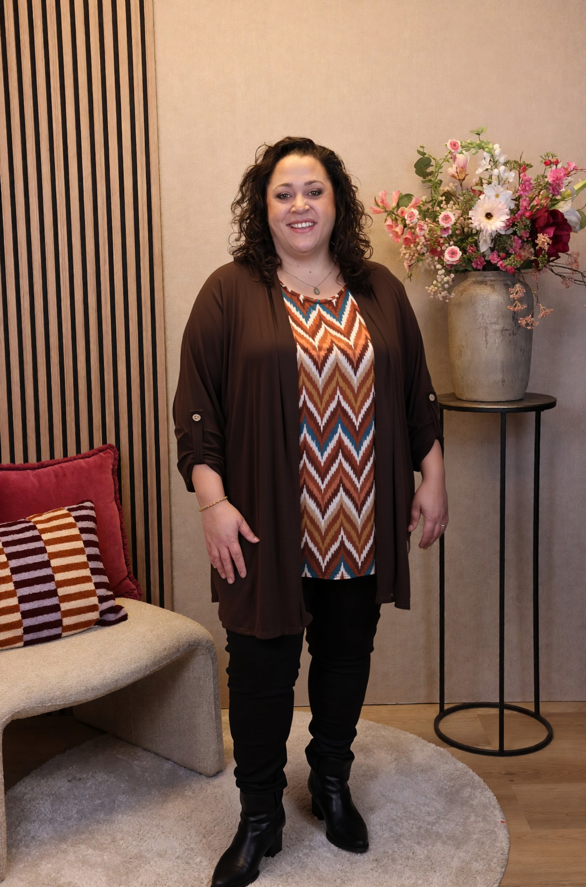 Dora | Bluse schwarz Langarm 52 bis 58