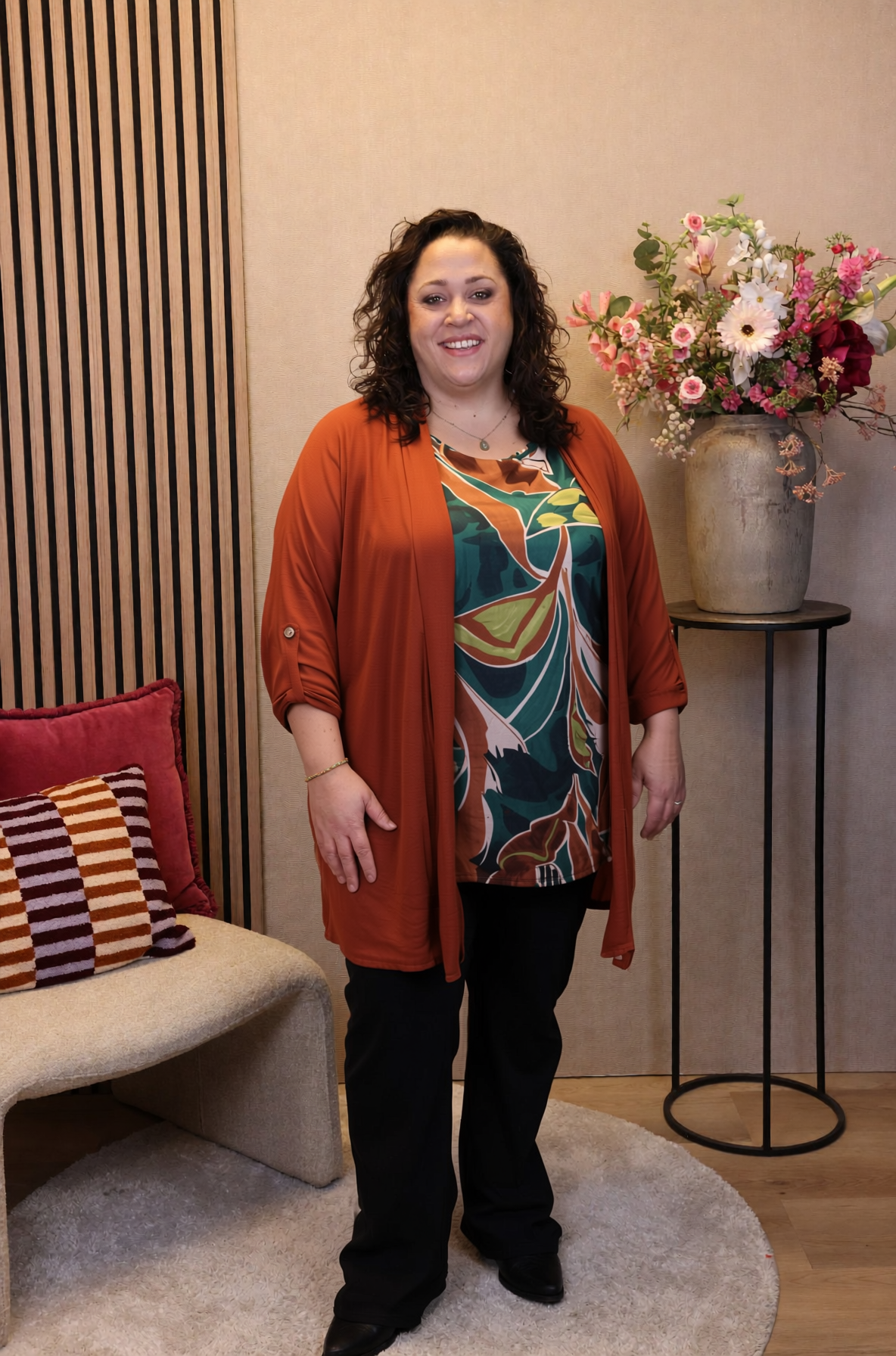 Dora | Bluse schwarz Langarm 52 bis 58