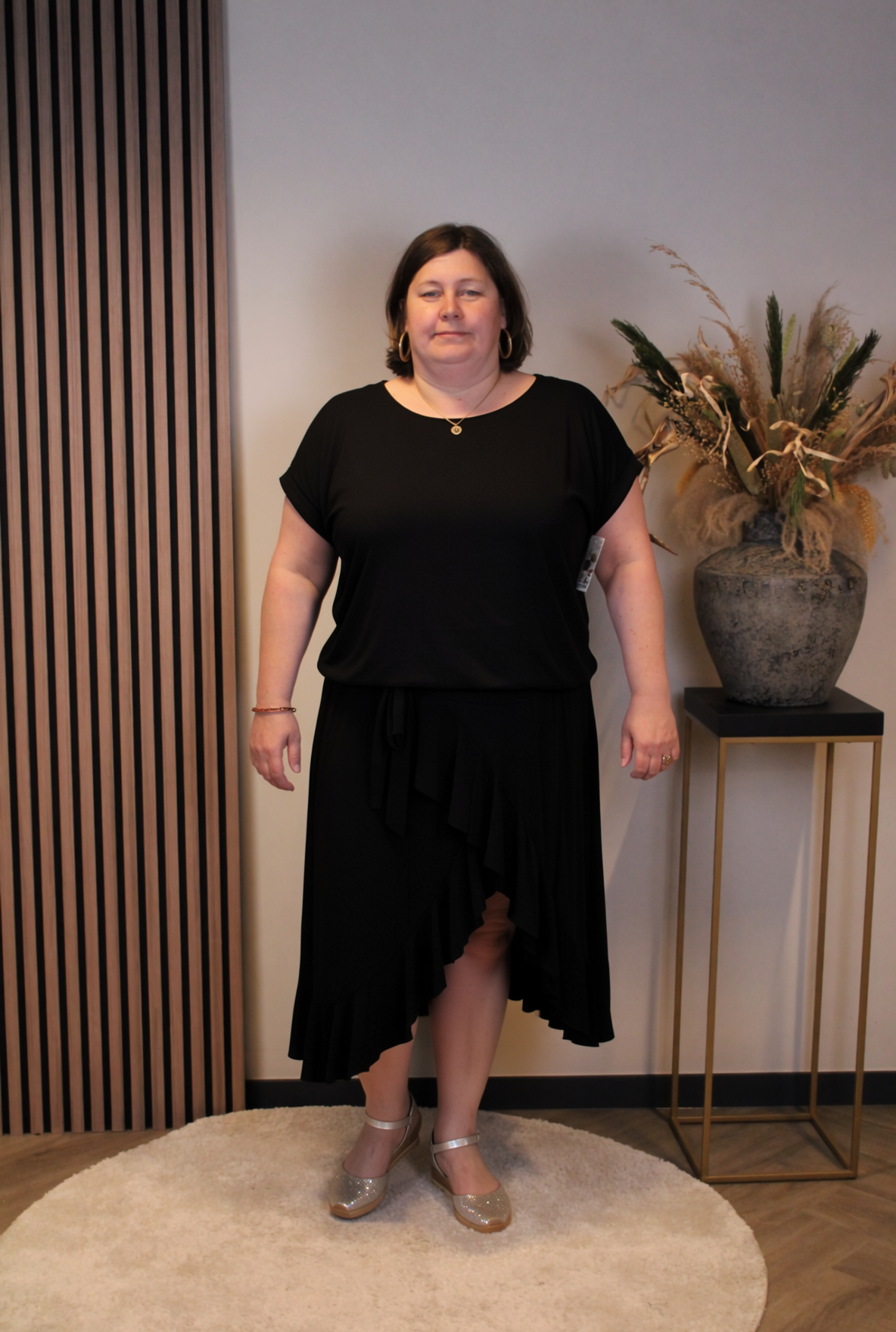Dora | Bluse schwarz Langarm 52 bis 58
