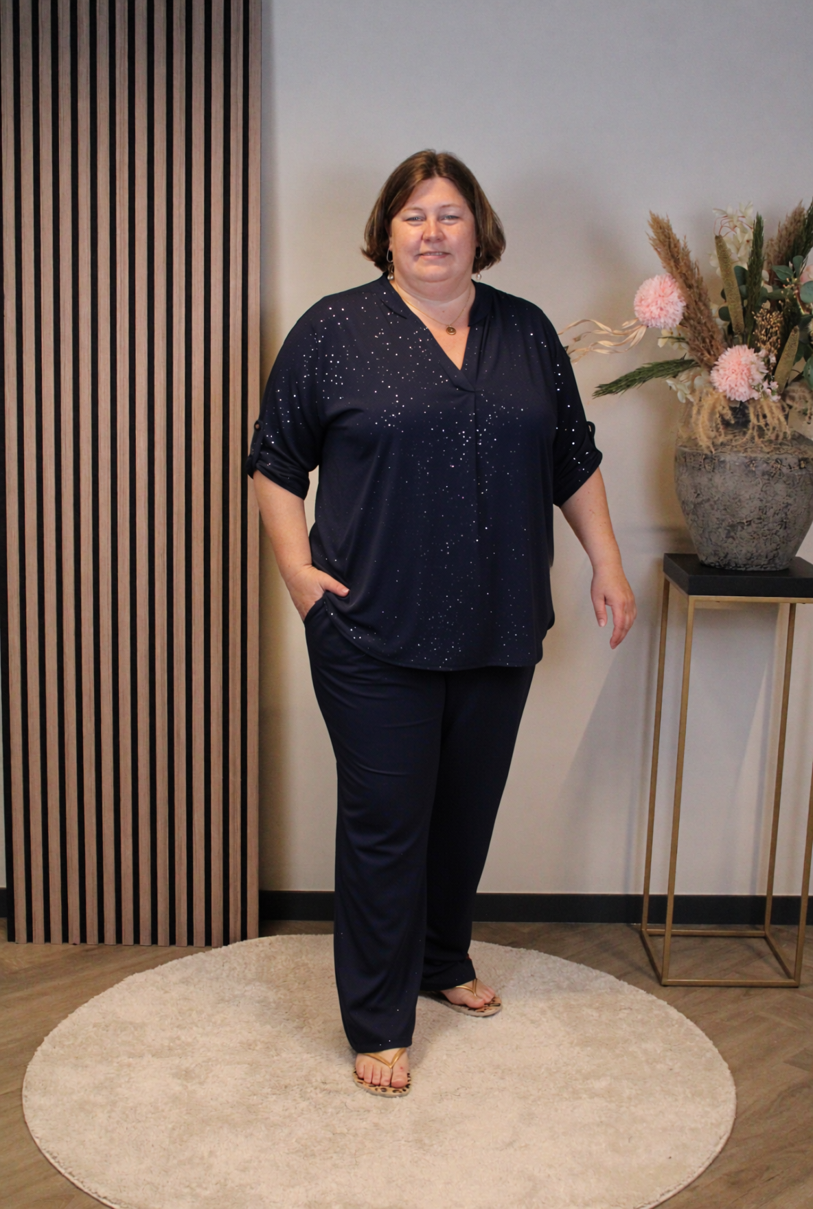 Dora | Bluse schwarz Langarm 52 bis 58