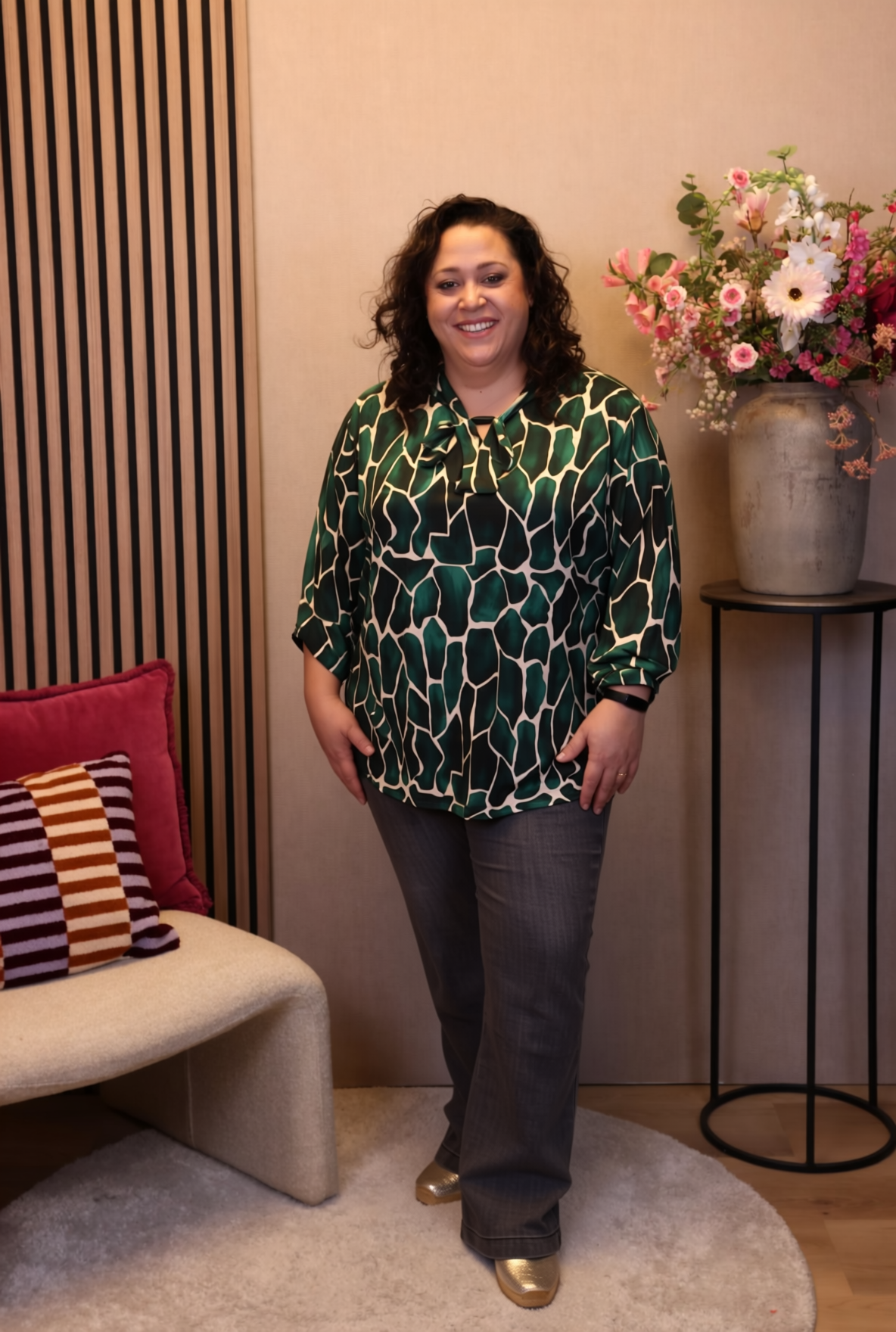 Dora | Bluse schwarz Langarm 52 bis 58
