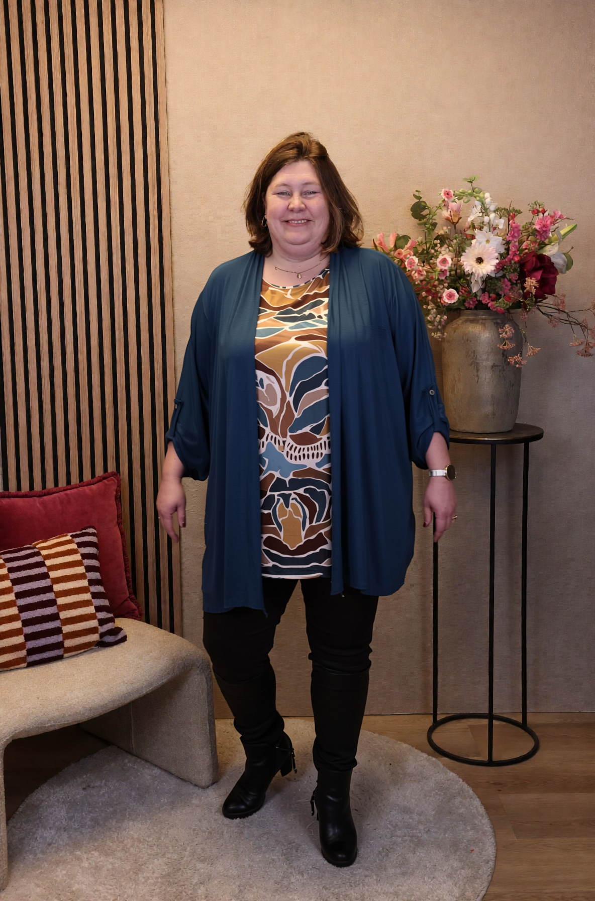 Dora | Bluse schwarz Langarm 52 bis 58