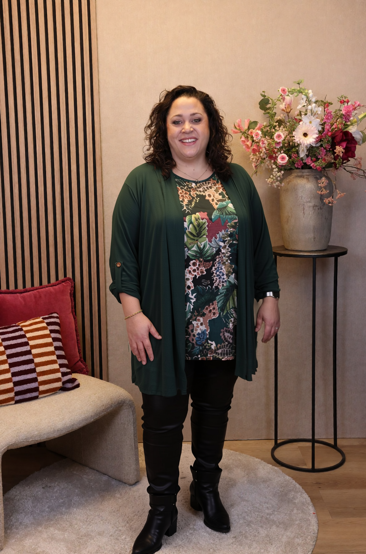 Dora | Bluse schwarz Langarm 52 bis 58