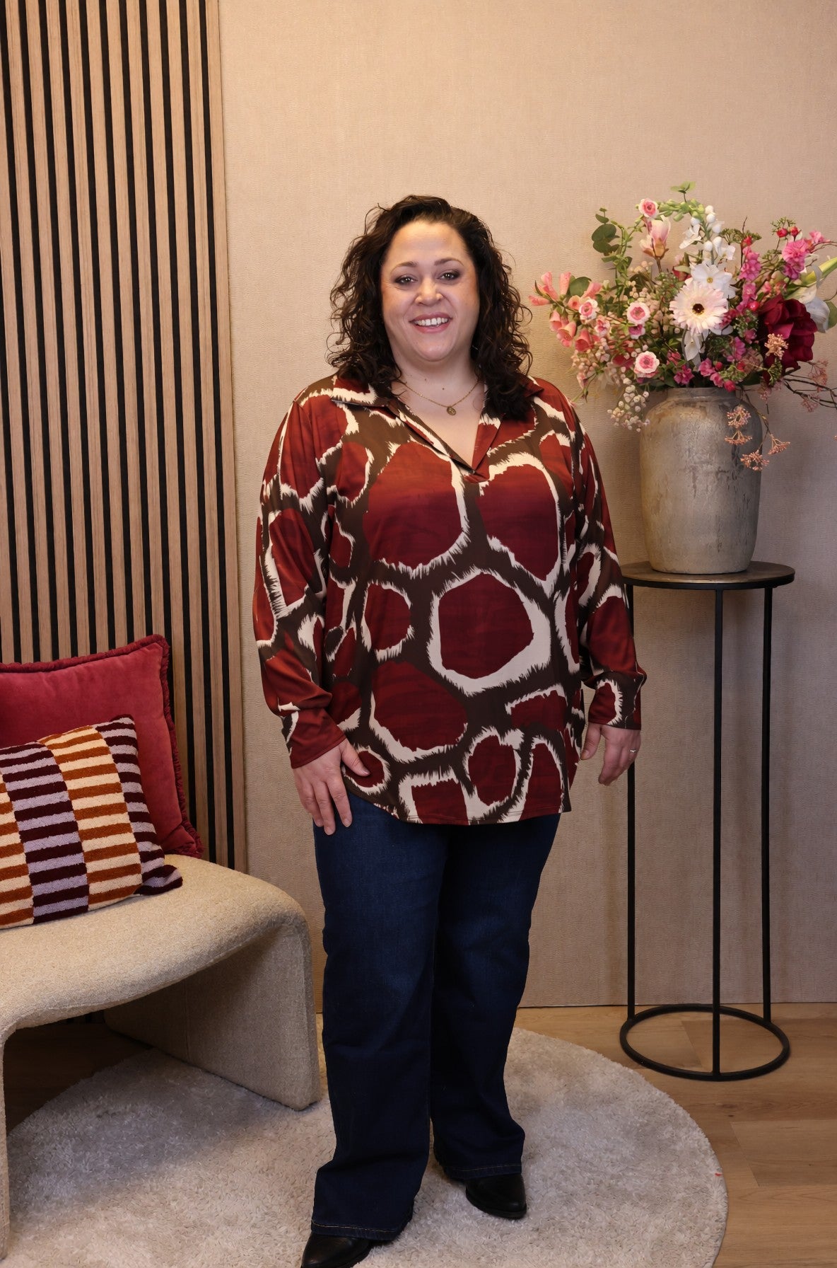 Dora | Bluse schwarz Langarm 52 bis 58