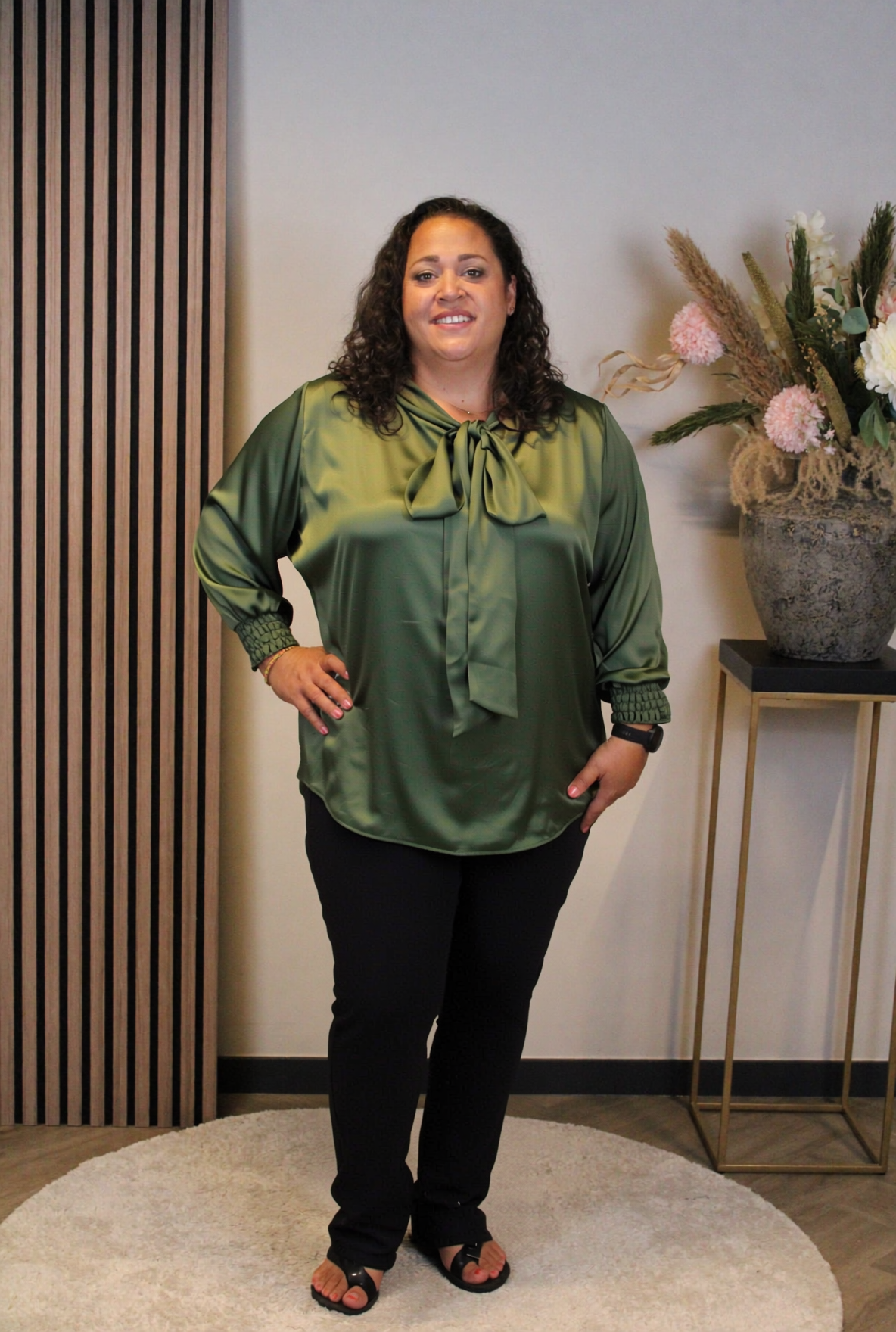 Dora | Bluse schwarz Langarm 52 bis 58