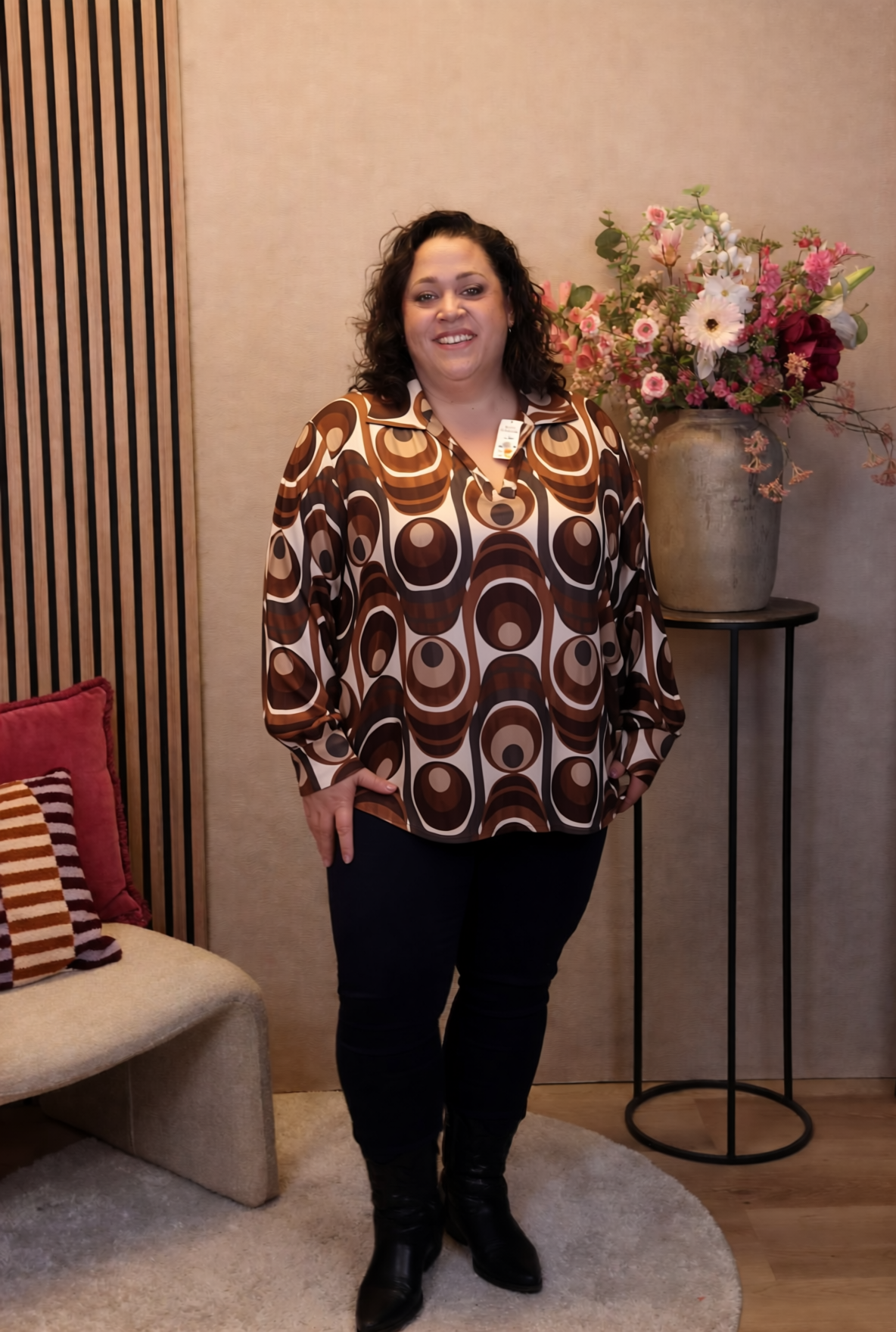 Dora | Bluse schwarz Langarm 52 bis 58
