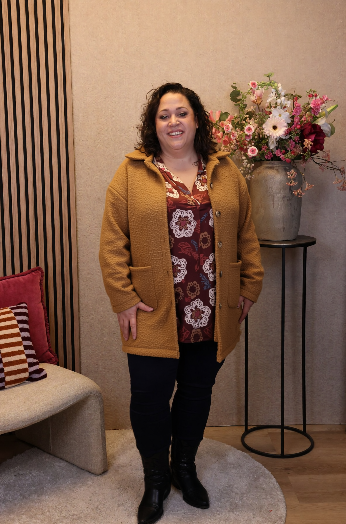 Dora | Bluse schwarz Langarm 52 bis 58