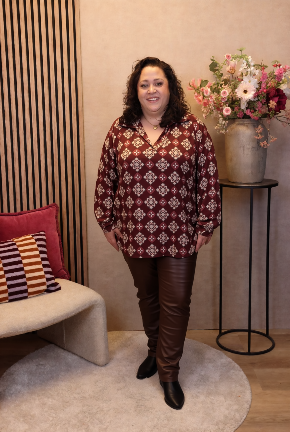 Dora | Bluse schwarz Langarm 52 bis 58