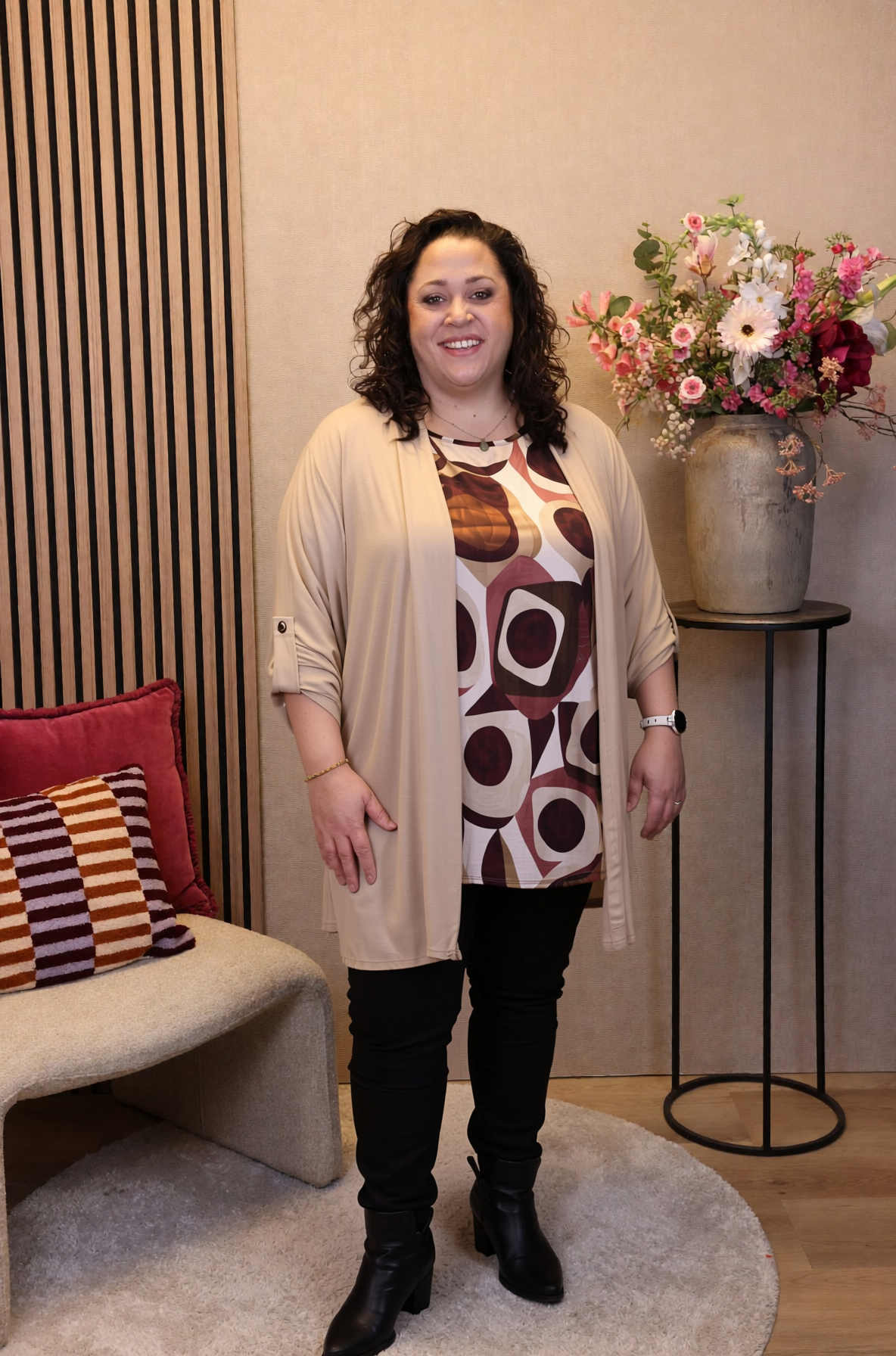 Dora | Bluse schwarz Langarm 52 bis 58