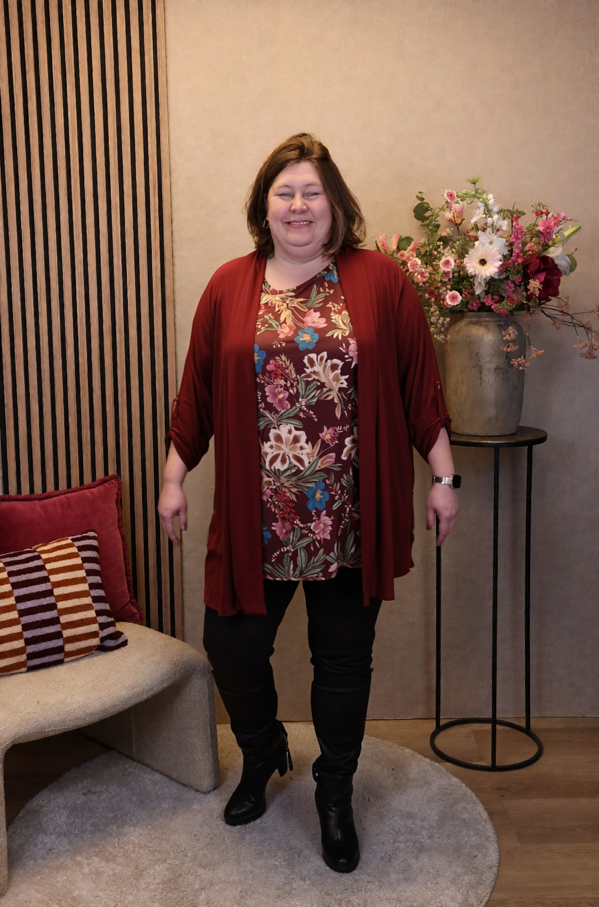 Dora | Bluse schwarz Langarm 52 bis 58